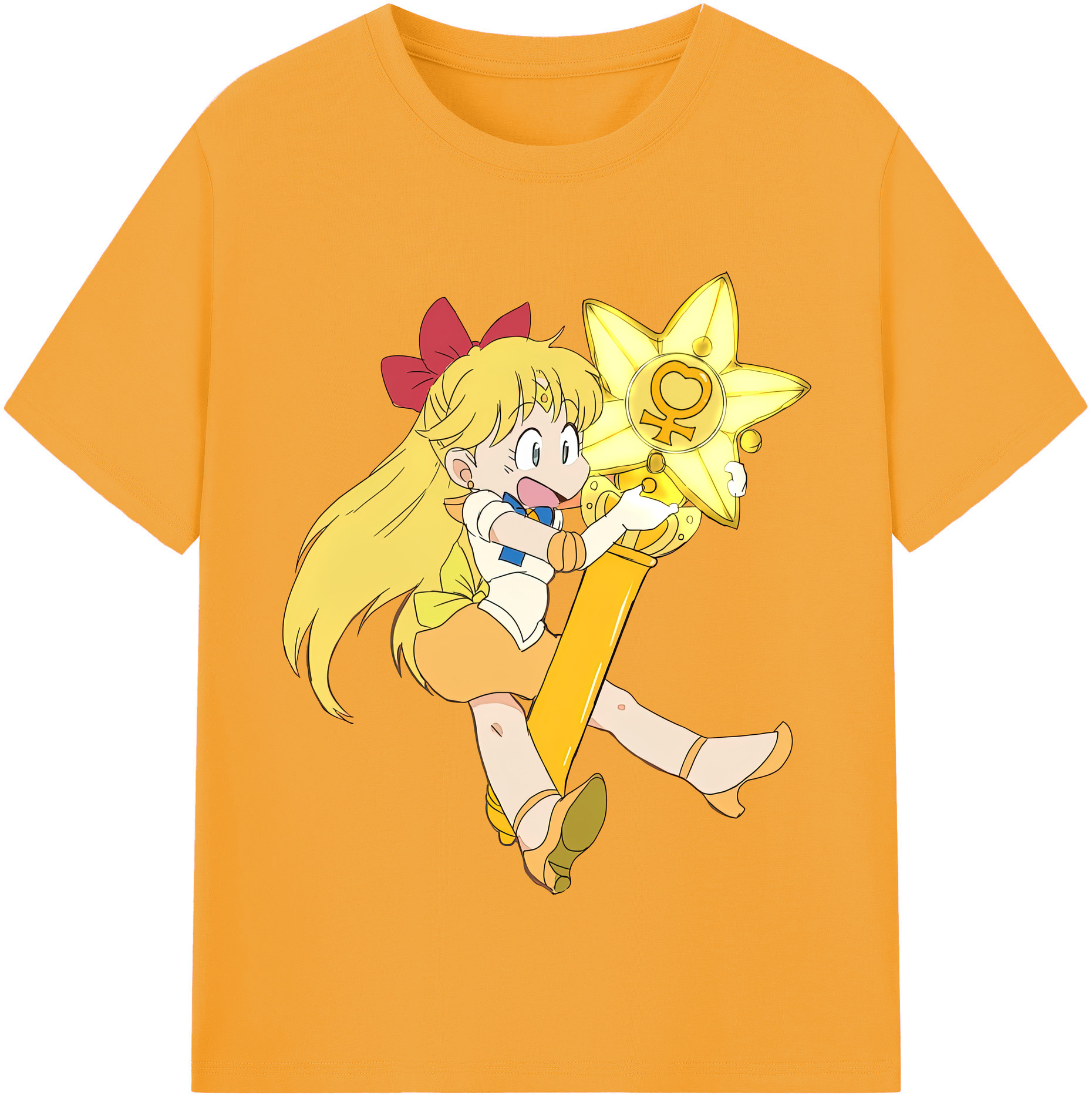 （画像用） 美少女戦士セーラームーン 愛野 美奈子 あいの みなこ Sailor Moon Aino Minako レディースカジュアルプリントTシャツ（綿100％）