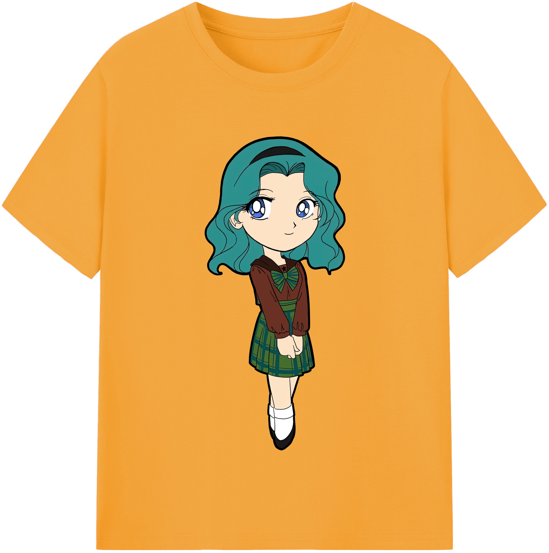 （画像用） 美少女戦士セーラームーン 海王 みちる（かいおう みちる） Sailor Moon Kaiou Michiru レディースカジュアルプリントTシャツ（綿100％）