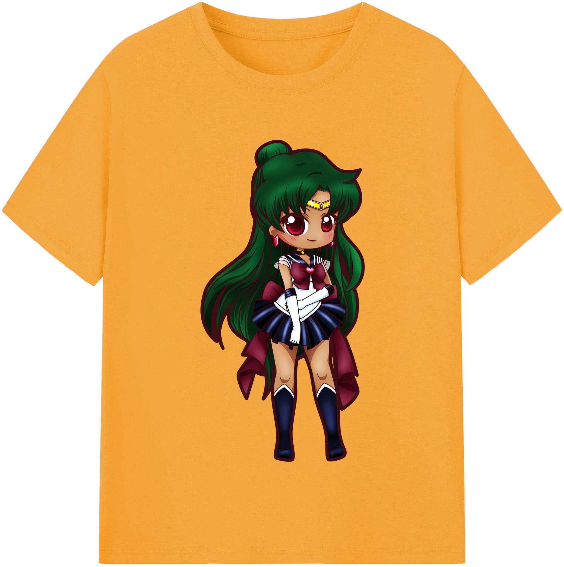 （画像用） 美少女戦士セーラームーン 冥王せつな Sailor Moon Meiou Setsuna レディースカジュアルプリントTシャツ（綿100％）