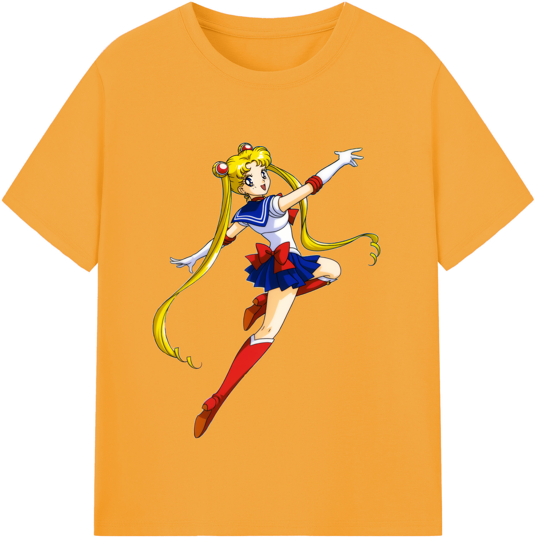 （画像用） 美少女戦士セーラームーン 月野 うさぎ つきの うさぎ Sailor Moon Tsukino Usagi レディースカジュアルプリントTシャツ（綿100％）
