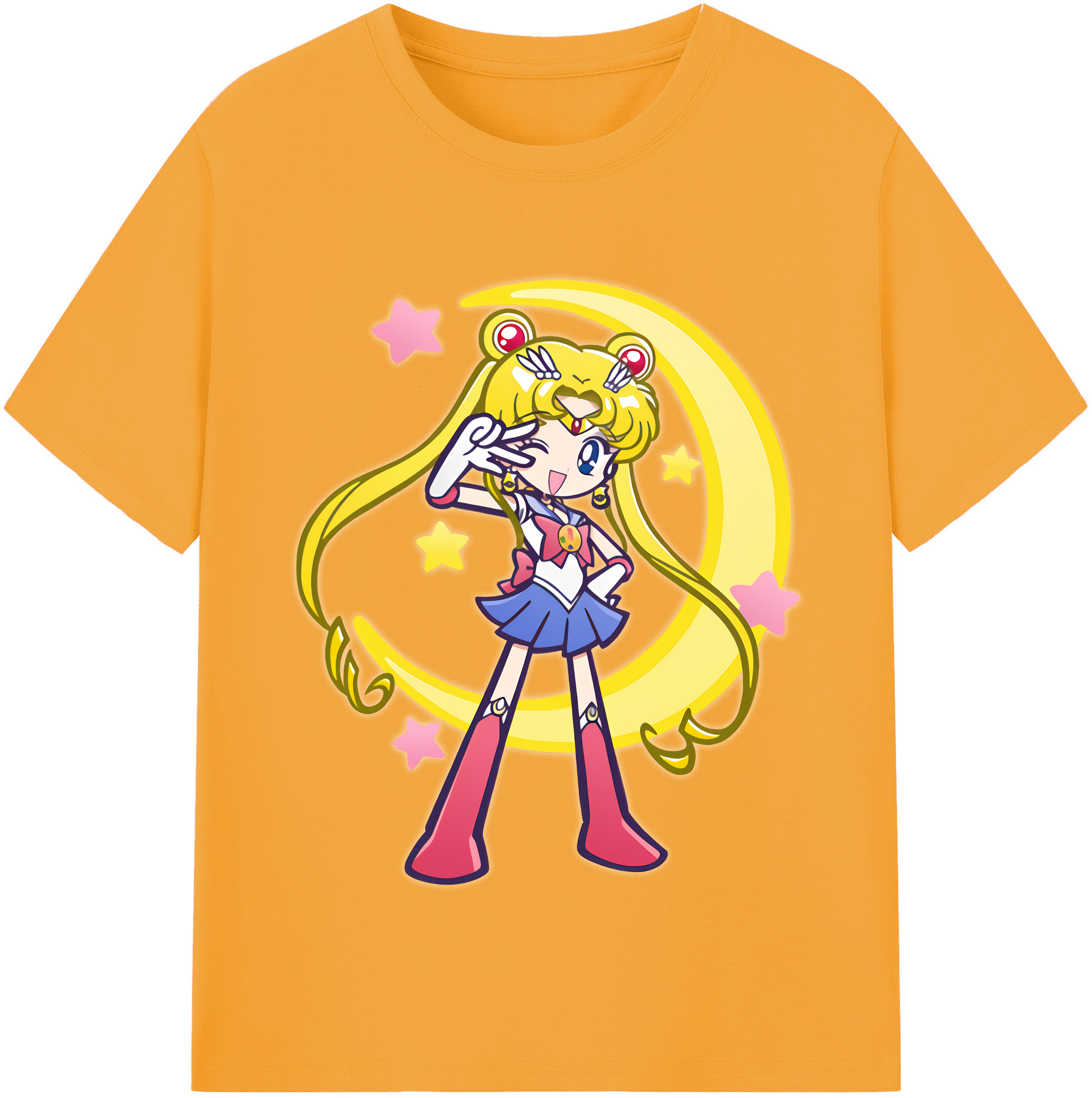 （画像用） 美少女戦士セーラームーン 月野 うさぎ つきの うさぎ Sailor Moon Tsukino Usagi レディースカジュアルプリントTシャツ（綿100％）