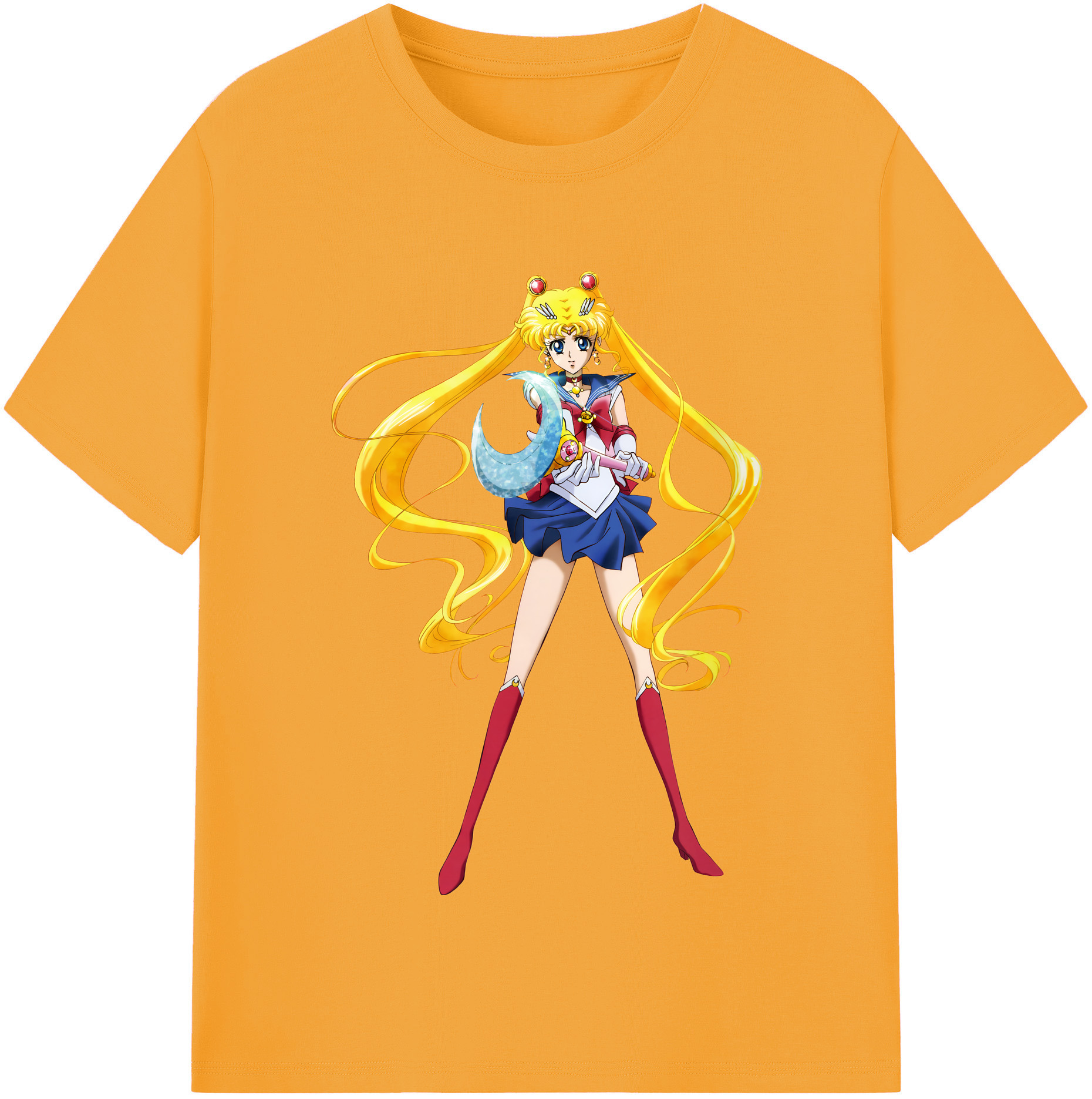 （画像用） 美少女戦士セーラームーン 月野 うさぎ つきの うさぎ Sailor Moon Tsukino Usagi レディースカジュアルプリントTシャツ（綿100％）