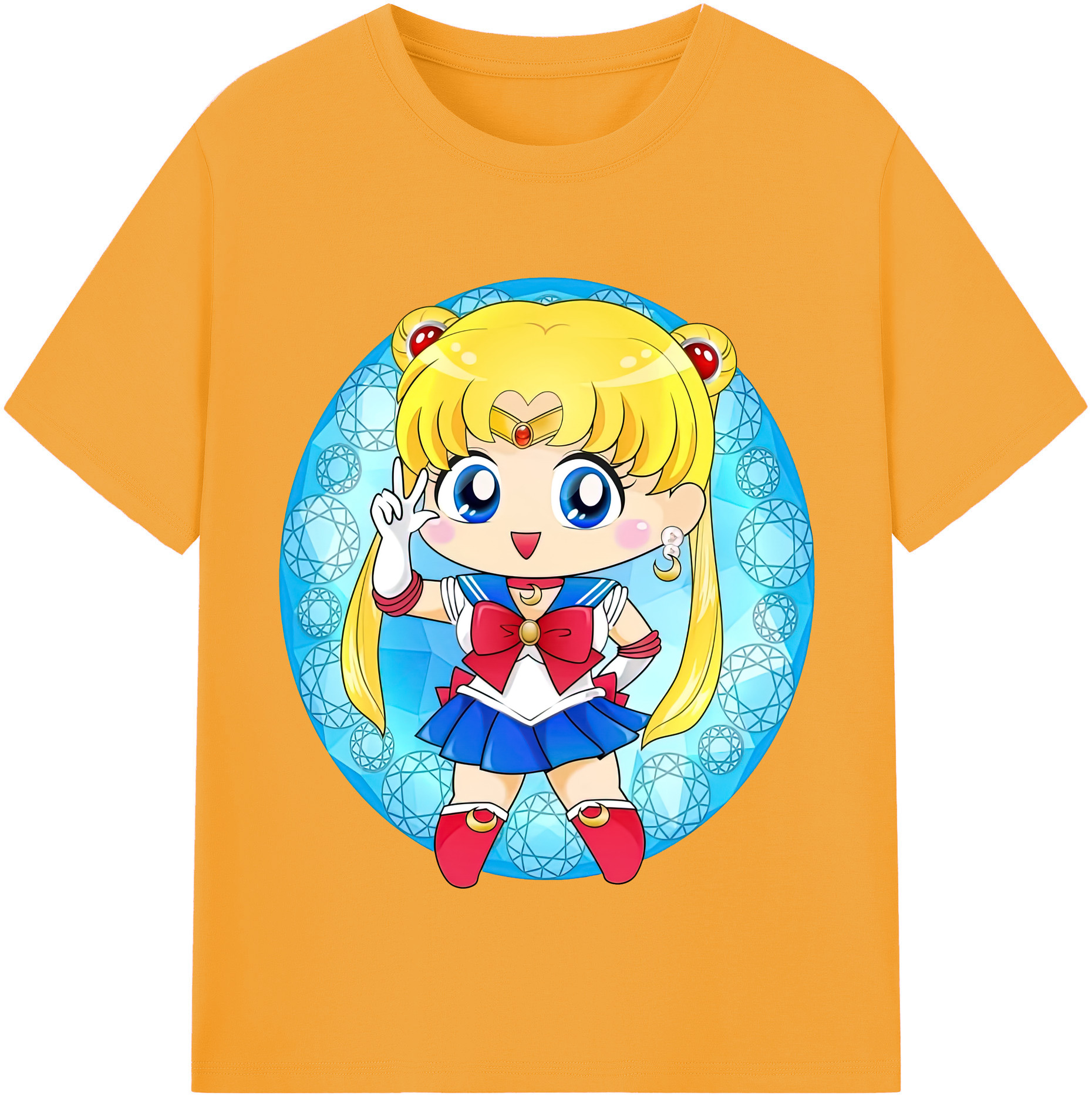 （画像用） 美少女戦士セーラームーン 月野 うさぎ つきの うさぎ Sailor Moon Tsukino Usagi レディースカジュアルプリントTシャツ（綿100％）