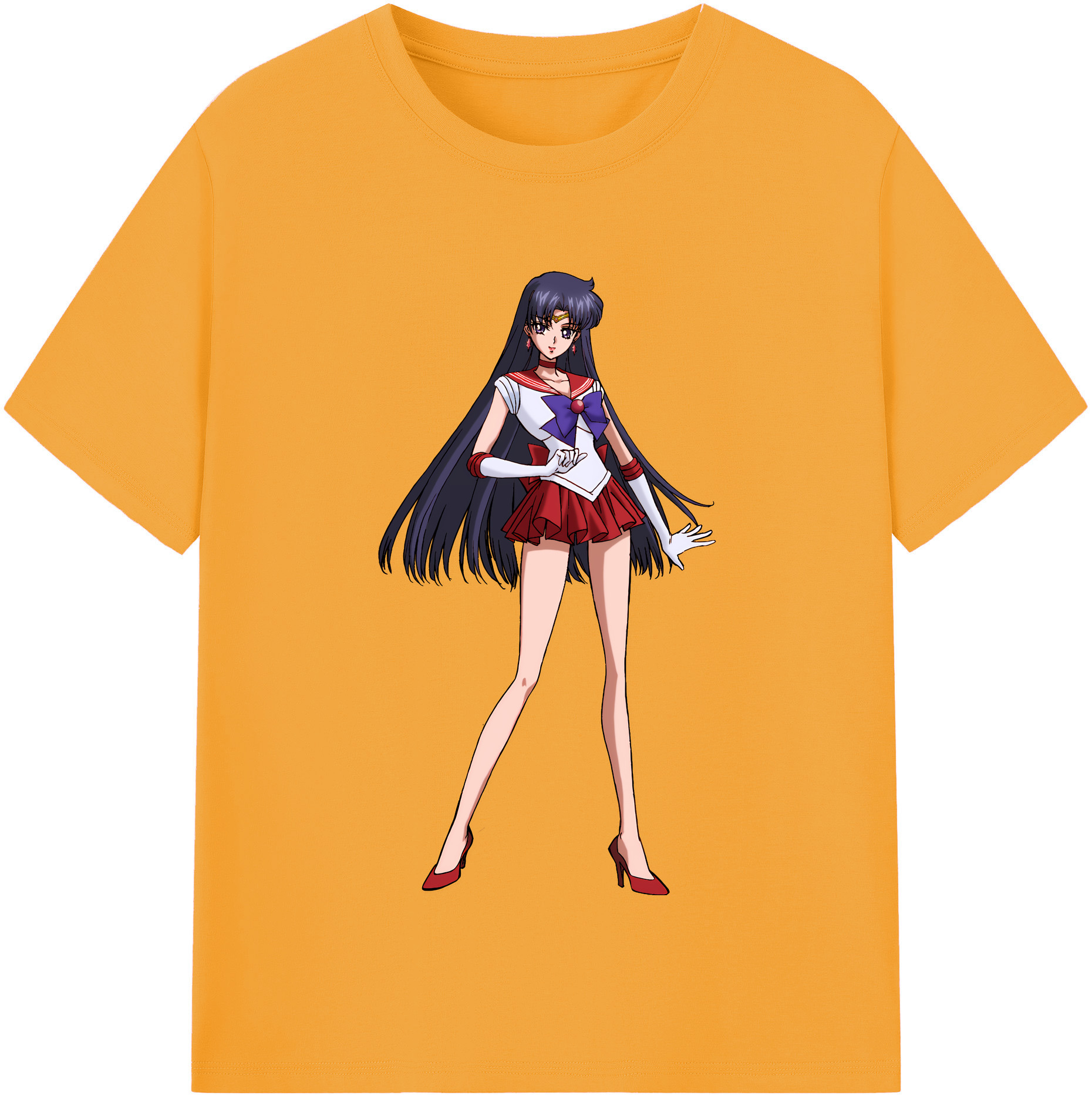 （画像用） 美少女戦士セーラームーン 火野レイ ひの レイ Sailor Moon Hino Rei （セーラーマーズ,Sailor Mars） レディースカジュアルプリントTシャツ（綿100％）