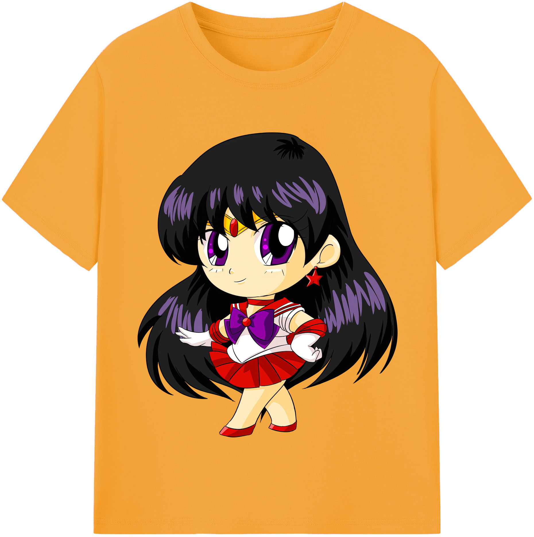 （画像用） 美少女戦士セーラームーン 火野レイ ひの レイ Sailor Moon Hino Rei （セーラーマーズ,Sailor Mars） レディースカジュアルプリントTシャツ（綿100％）