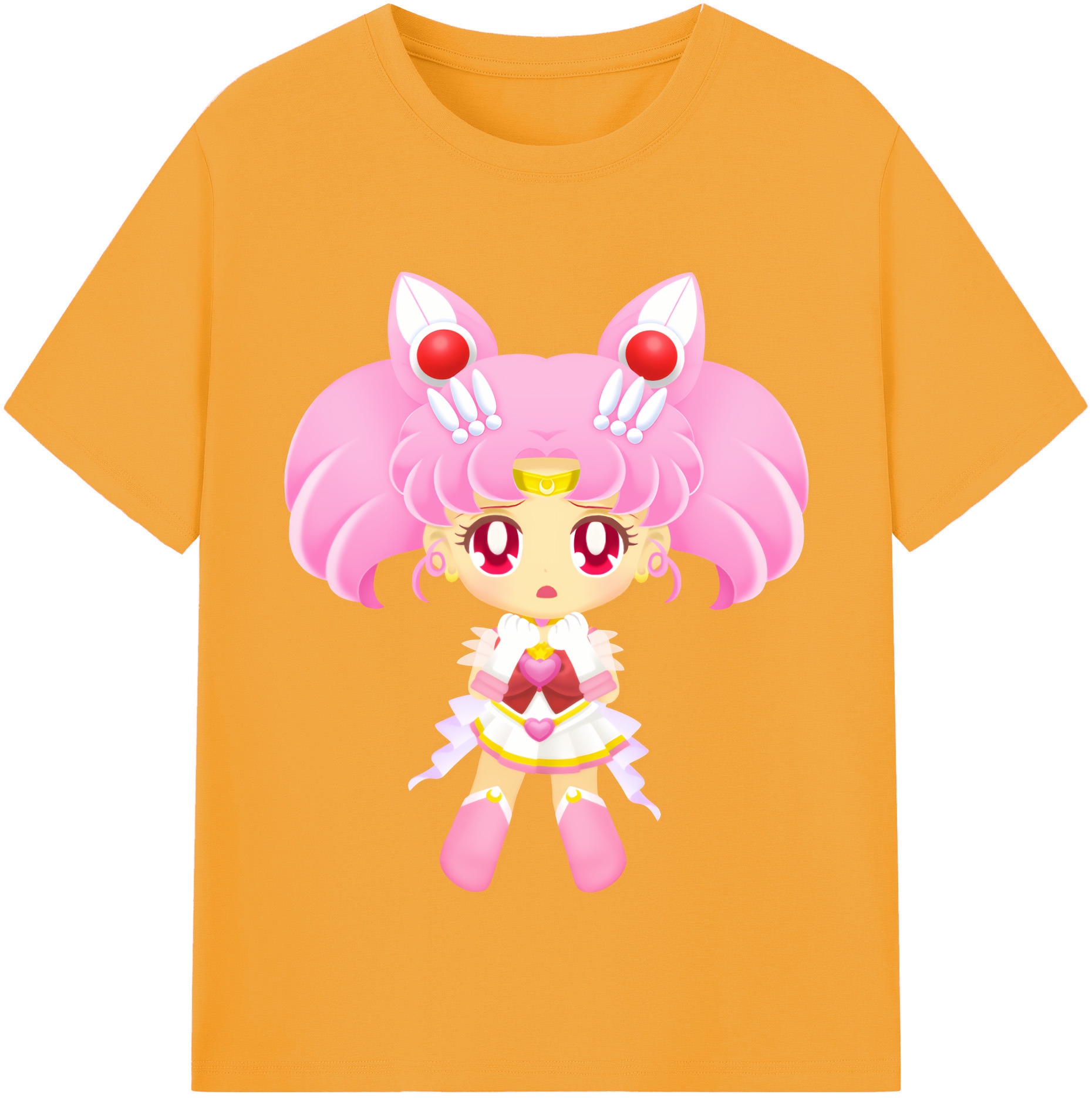 （画像用） 美少女戦士セーラームーン ちびうさ Sailor Moon Chibiusa Tsukino Usagi Small Lady Serenity レディースカジュアルプリントTシャツ（綿100％）