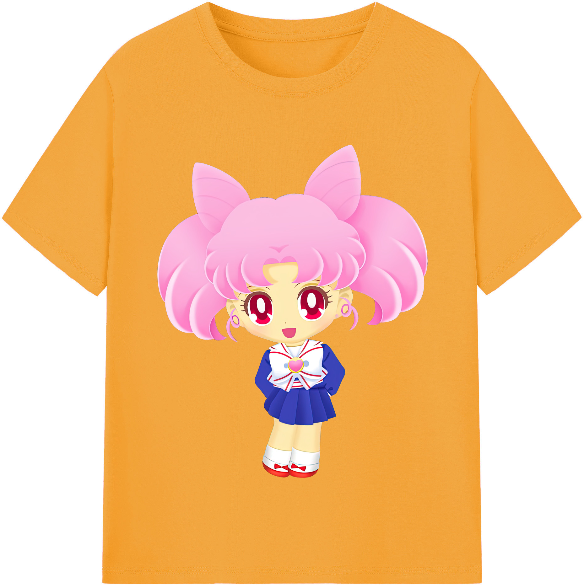 （画像用） 美少女戦士セーラームーン ちびうさ Sailor Moon Chibiusa Tsukino Usagi Small Lady Serenity レディースカジュアルプリントTシャツ（綿100％）