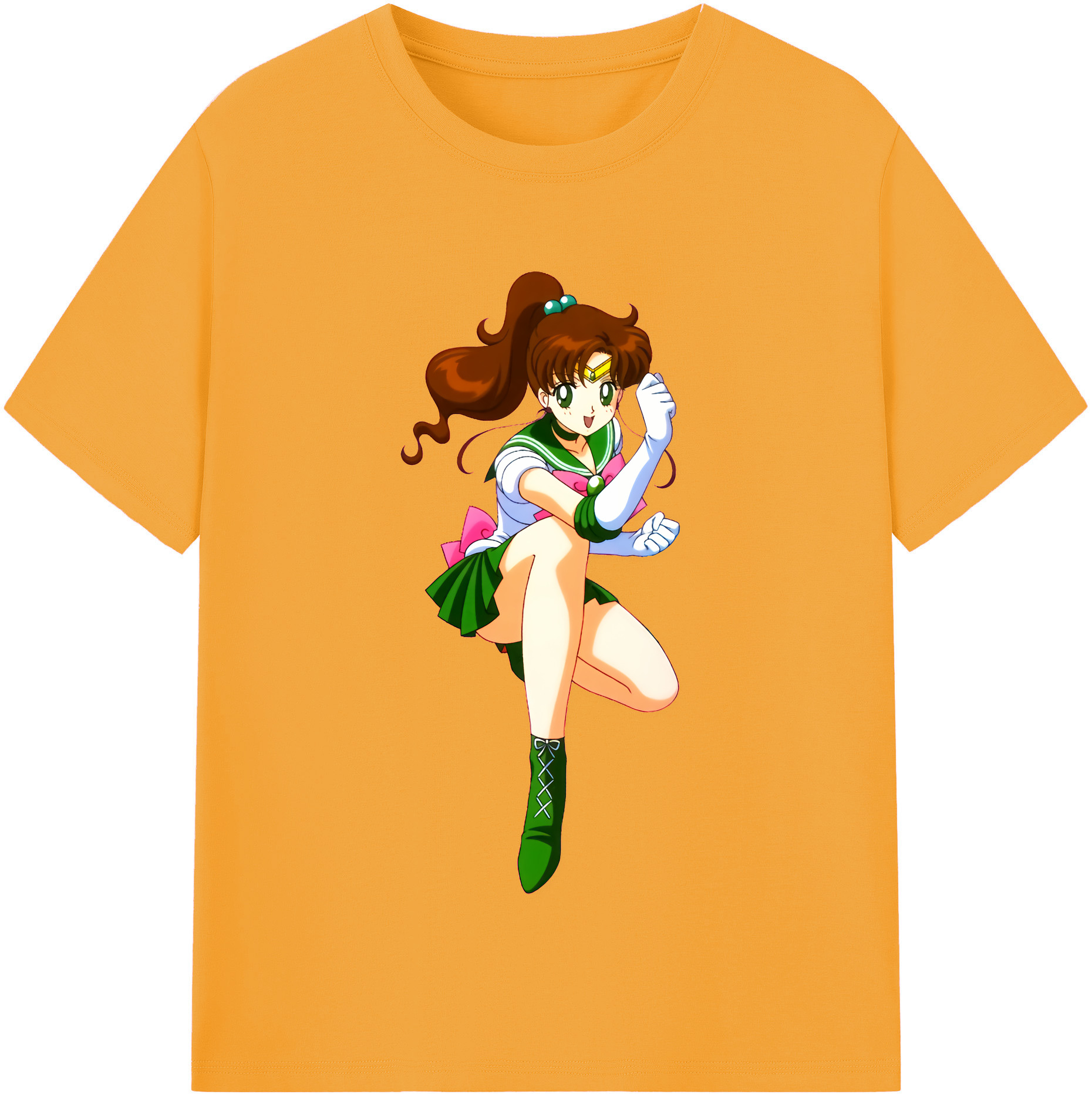 （画像用） 美少女戦士セーラームーン 木野 まこと きの まこと Sailor Moon Kino Makoto （セーラージュピター；Sailor Jupiter） レディースカジュアルプリントTシャツ（綿100％）