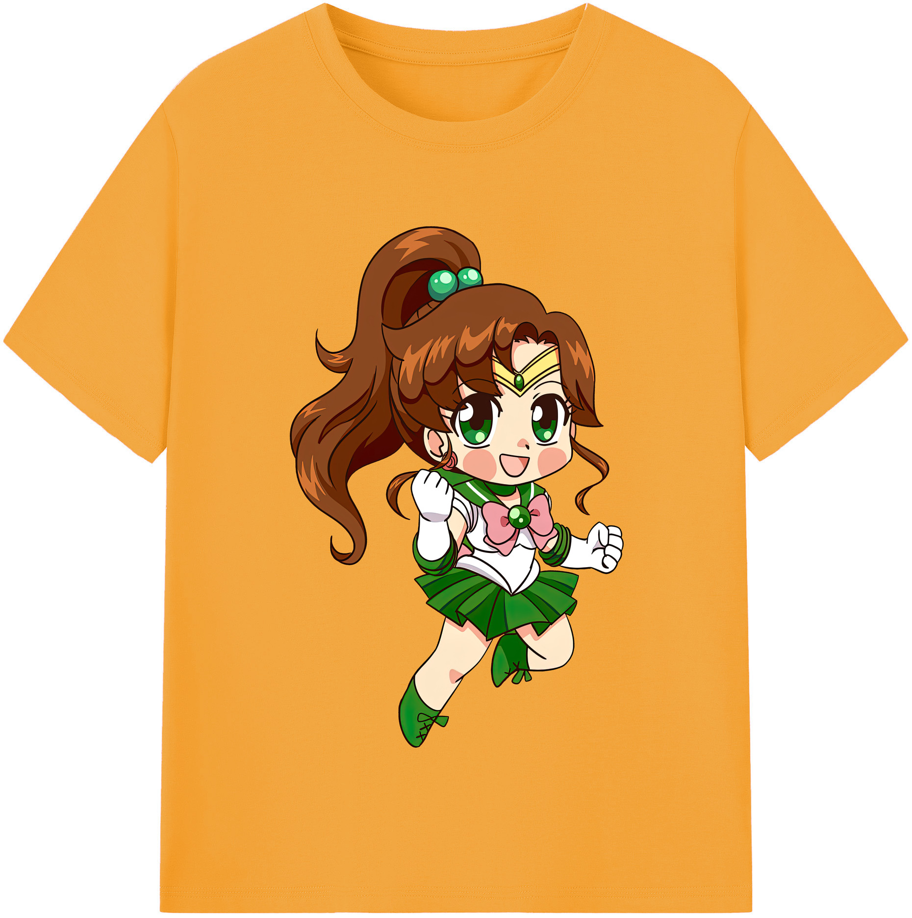 （画像用） 美少女戦士セーラームーン 木野 まこと きの まこと Sailor Moon Kino Makoto （セーラージュピター；Sailor Jupiter） レディースカジュアルプリントTシャツ（綿100％）