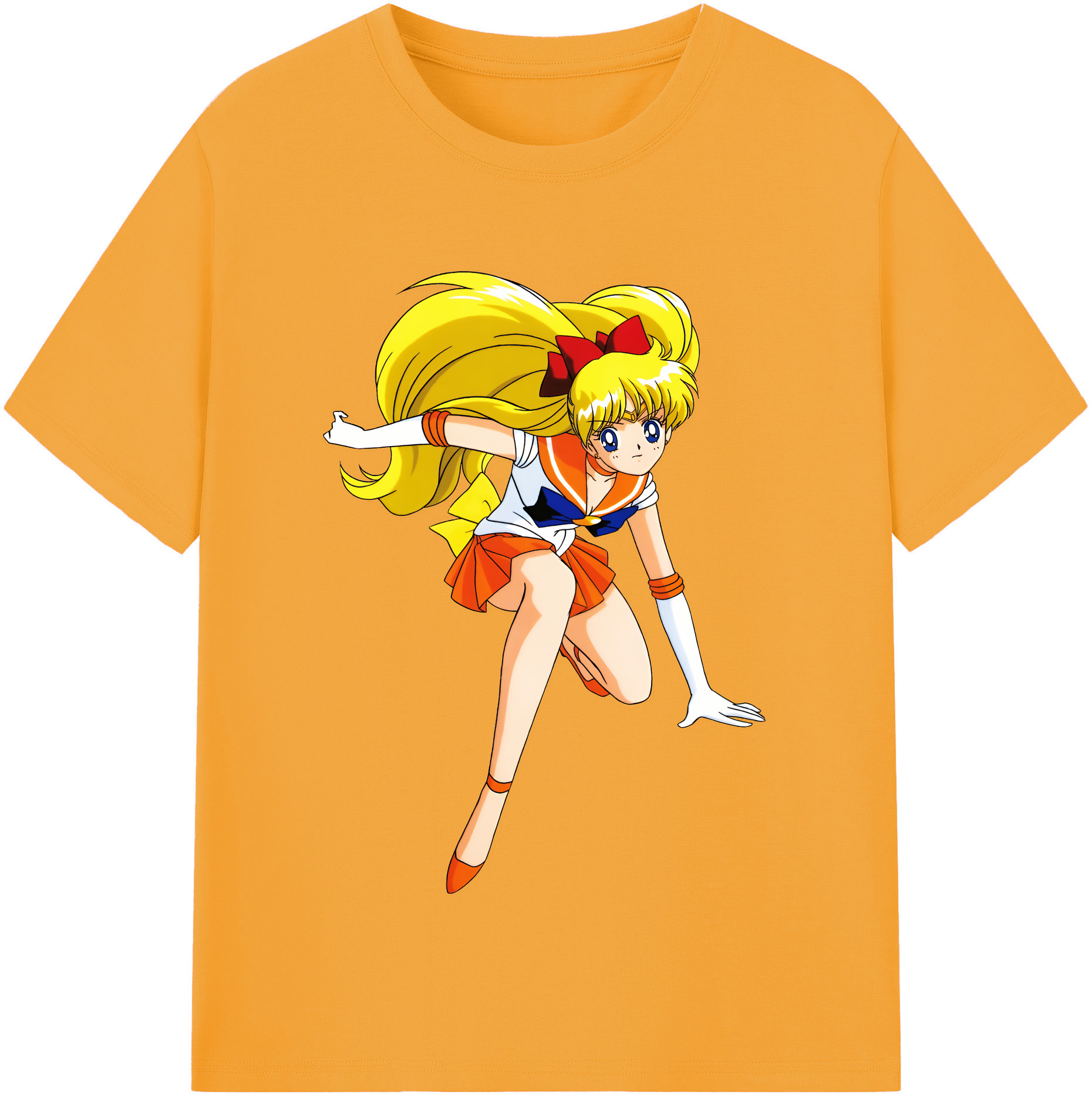 （画像用） 美少女戦士セーラームーン 愛野 美奈子 あいの みなこ Sailor Moon Aino Minako レディースカジュアルプリントTシャツ（綿100％）