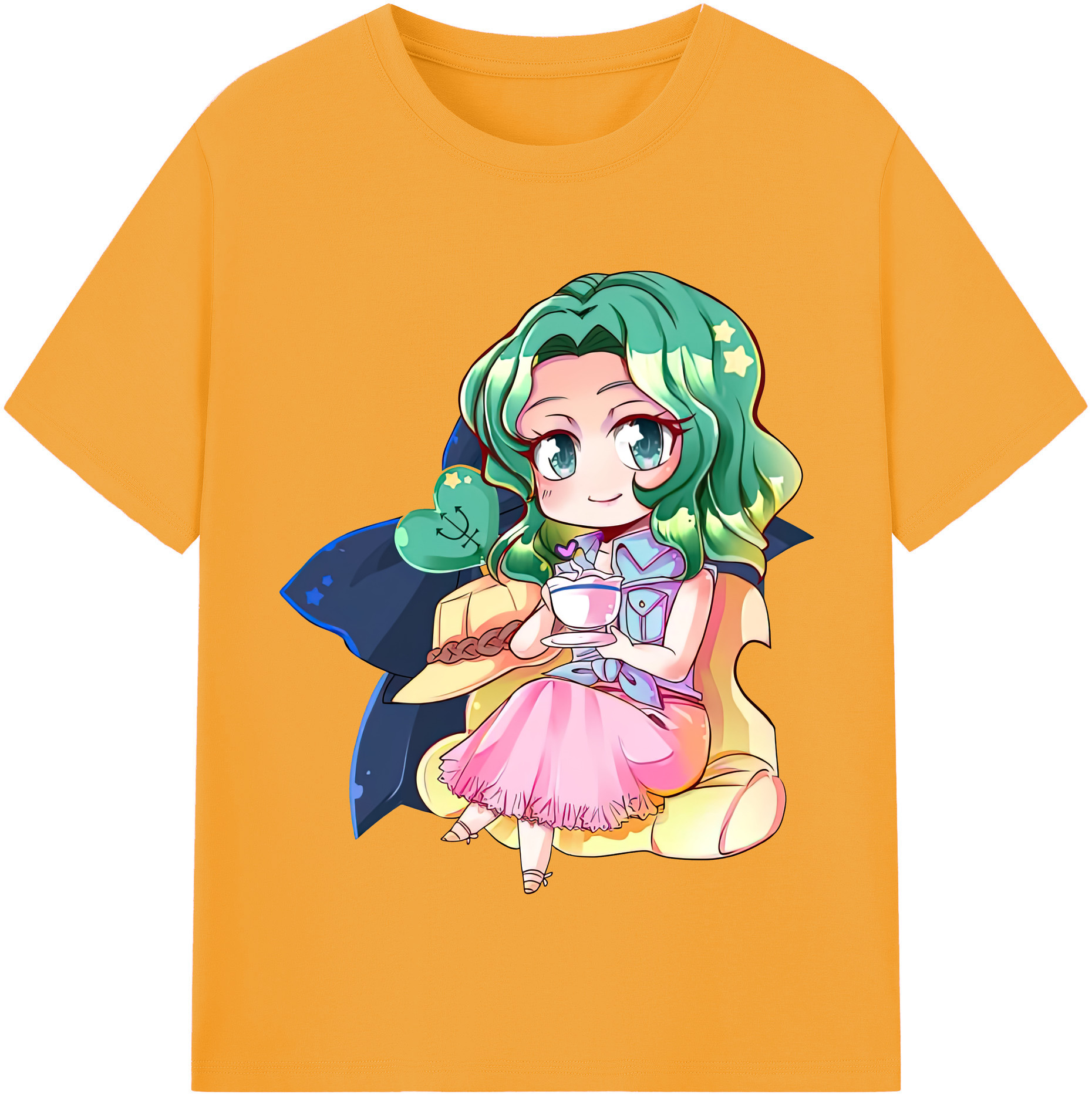 （画像用） 美少女戦士セーラームーン 海王 みちる（かいおう みちる） Sailor Moon Kaiou Michiru レディースカジュアルプリントTシャツ（綿100％）