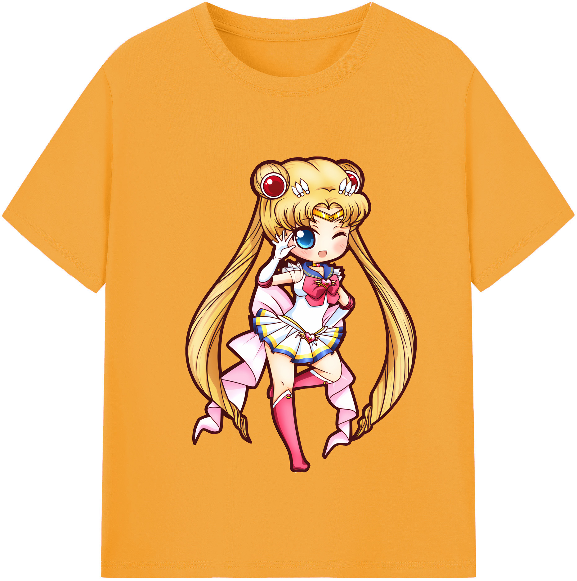 （画像用） 美少女戦士セーラームーン 月野 うさぎ つきの うさぎ Sailor Moon Tsukino Usagi レディースカジュアルプリントTシャツ（綿100％）