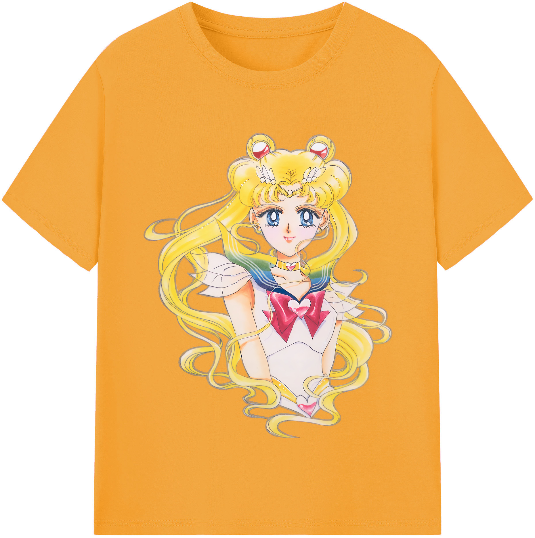 （画像用） 美少女戦士セーラームーン 月野 うさぎ つきの うさぎ Sailor Moon Tsukino Usagi レディースカジュアルプリントTシャツ（綿100％）