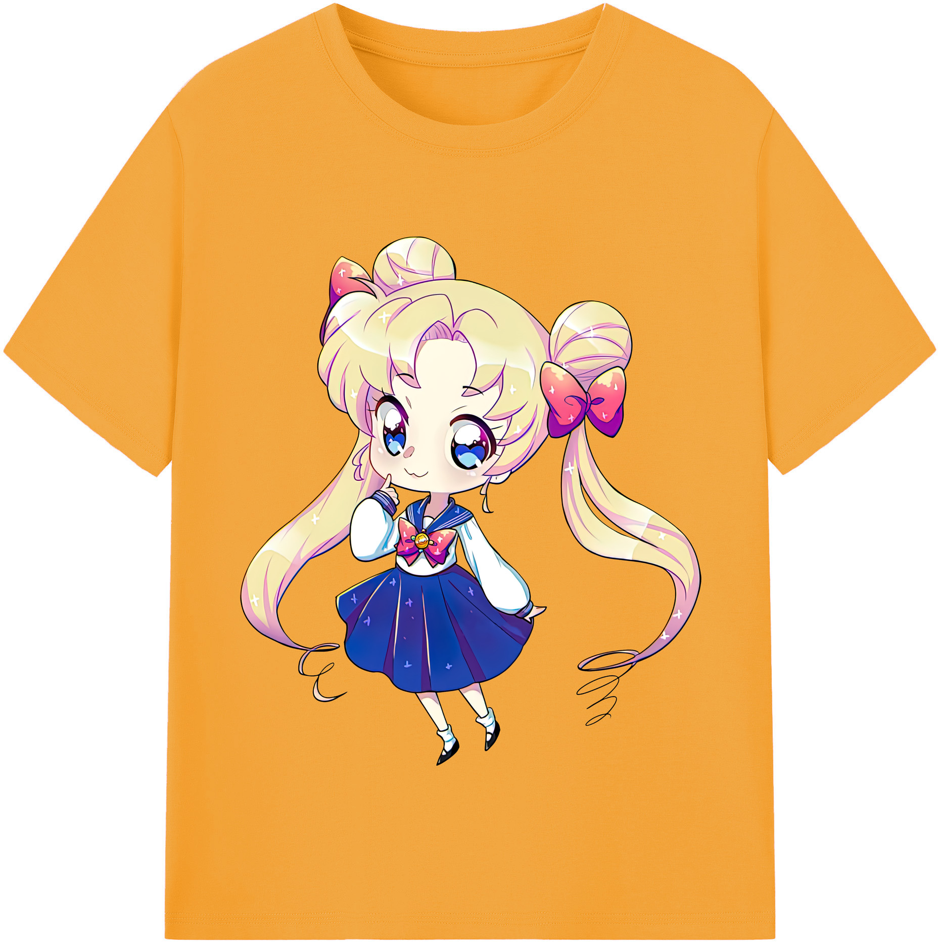 （画像用） 美少女戦士セーラームーン 月野 うさぎ つきの うさぎ Sailor Moon Tsukino Usagi レディースカジュアルプリントTシャツ（綿100％）