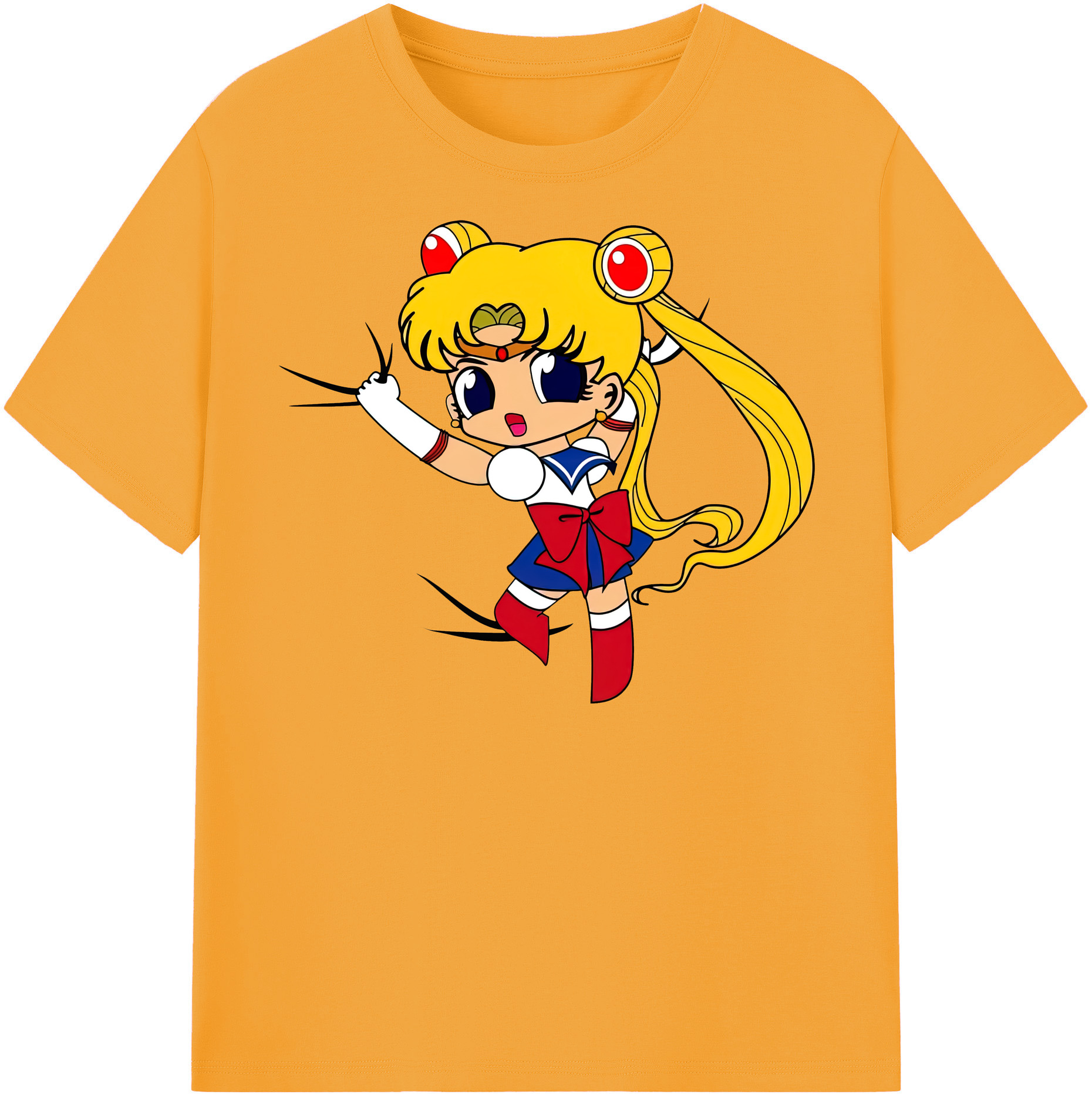 （画像用） 美少女戦士セーラームーン 月野 うさぎ つきの うさぎ Sailor Moon Tsukino Usagi レディースカジュアルプリントTシャツ（綿100％）