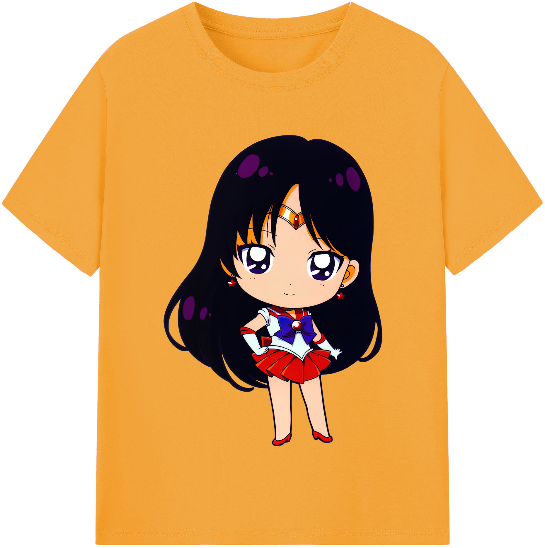 （画像用） 美少女戦士セーラームーン 火野レイ ひの レイ Sailor Moon Hino Rei （セーラーマーズ,Sailor Mars） レディースカジュアルプリントTシャツ（綿100％）