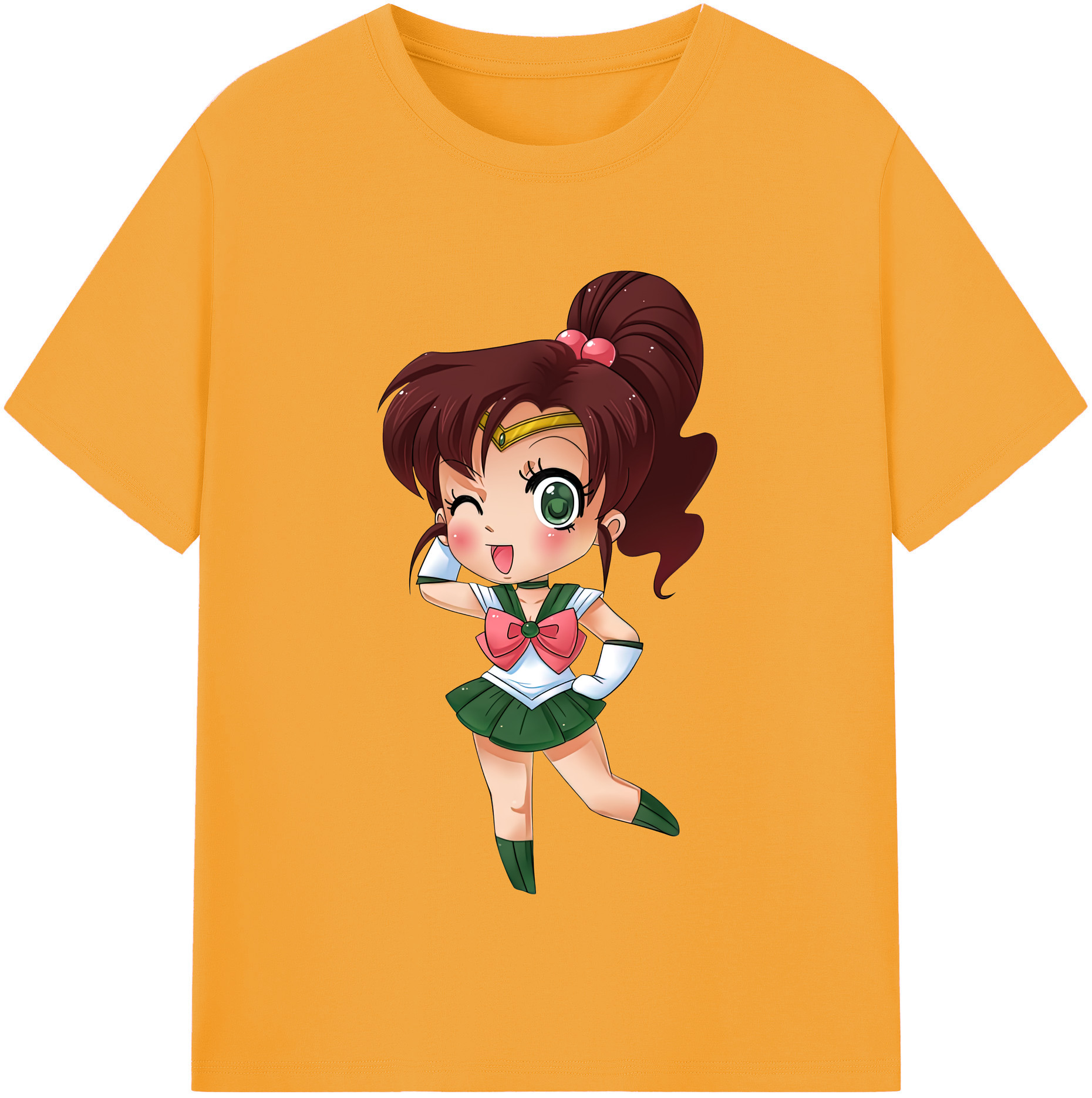 （画像用） 美少女戦士セーラームーン 木野 まこと きの まこと Sailor Moon Kino Makoto （セーラージュピター；Sailor Jupiter） レディースカジュアルプリントTシャツ（綿100％）