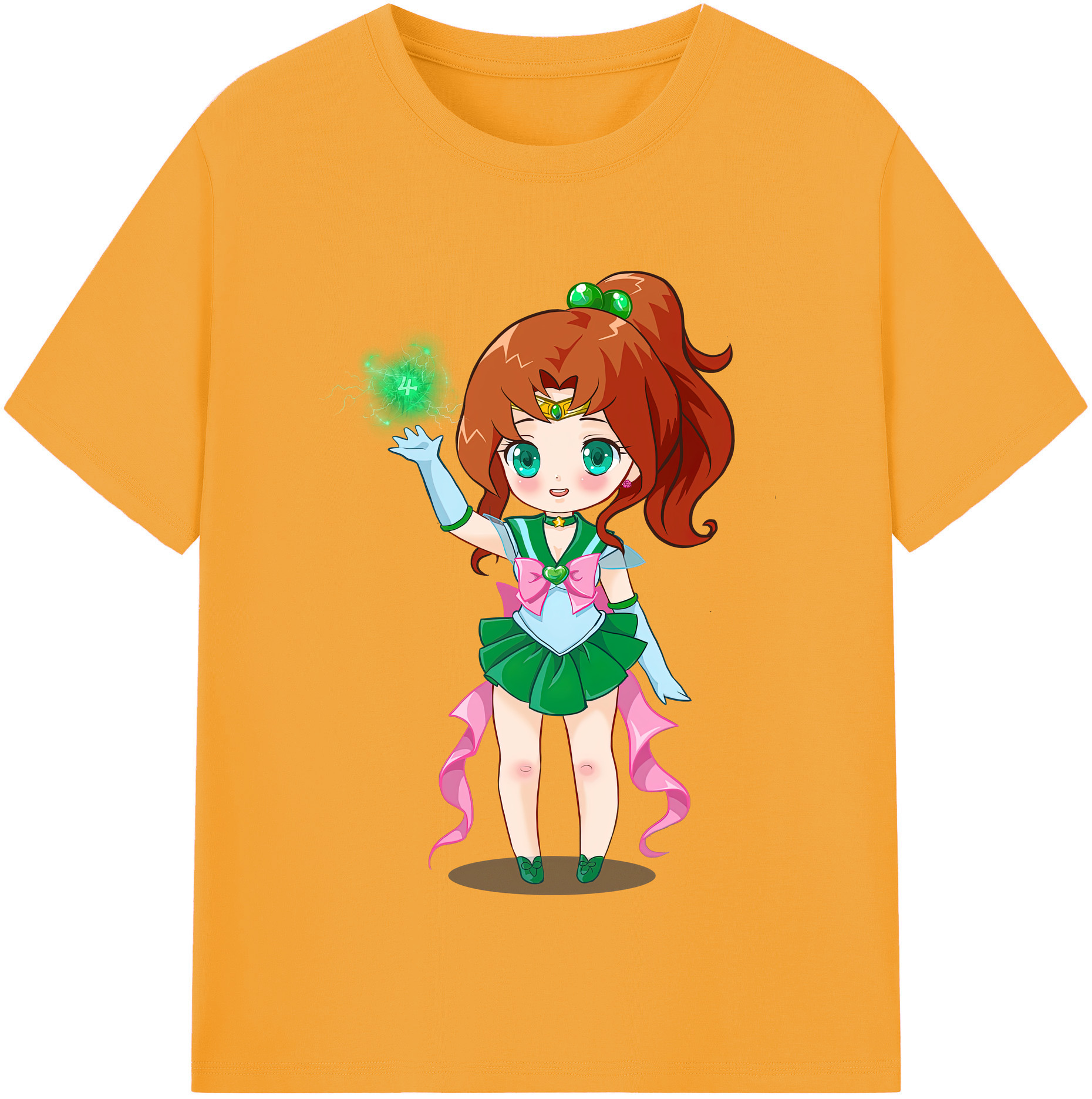 （画像用） 美少女戦士セーラームーン 木野 まこと きの まこと Sailor Moon Kino Makoto （セーラージュピター；Sailor Jupiter） レディースカジュアルプリントTシャツ（綿100％）