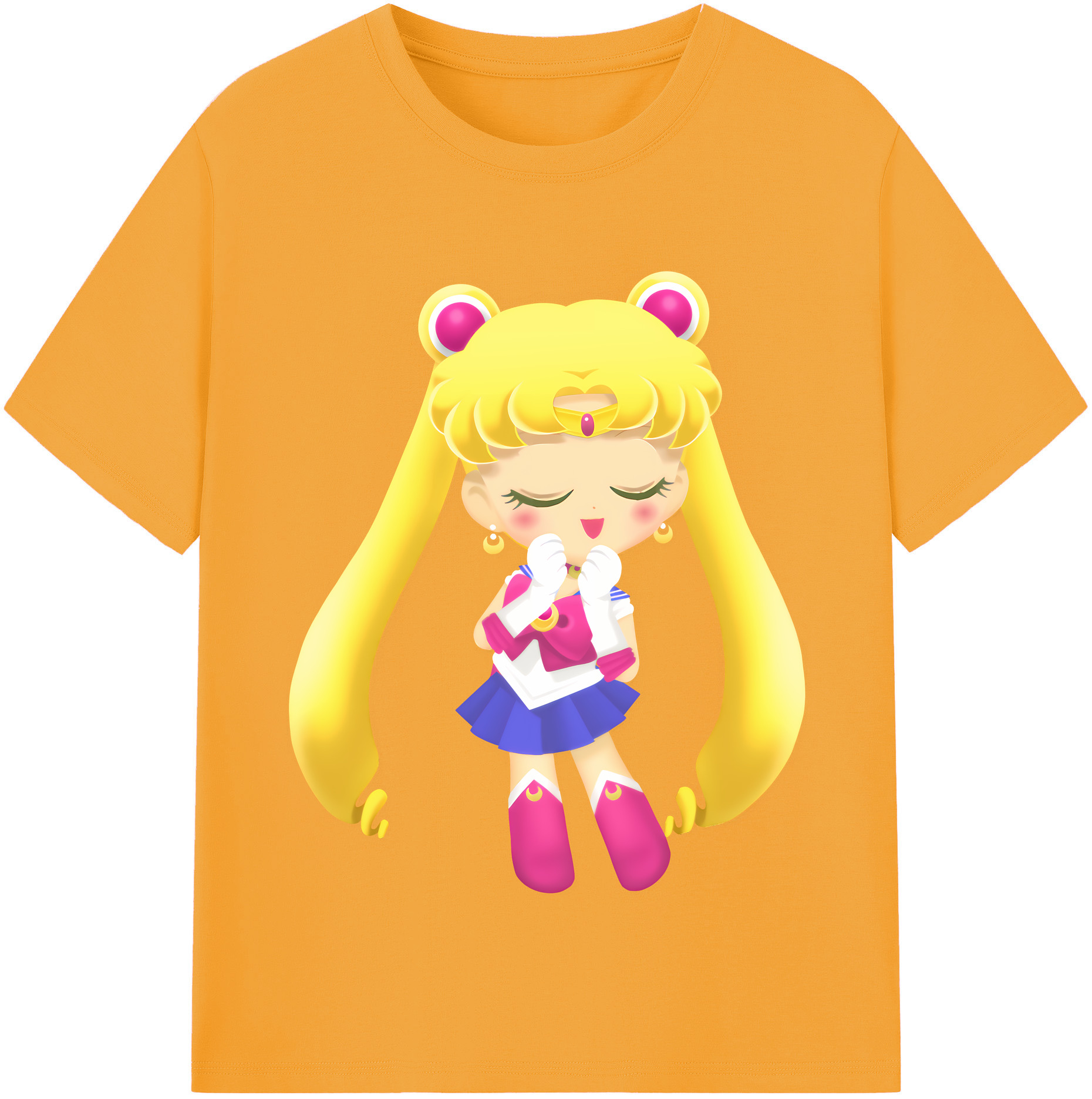（画像用） 美少女戦士セーラームーン 月野 うさぎ つきの うさぎ Sailor Moon Tsukino Usagi レディースカジュアルプリントTシャツ（綿100％）