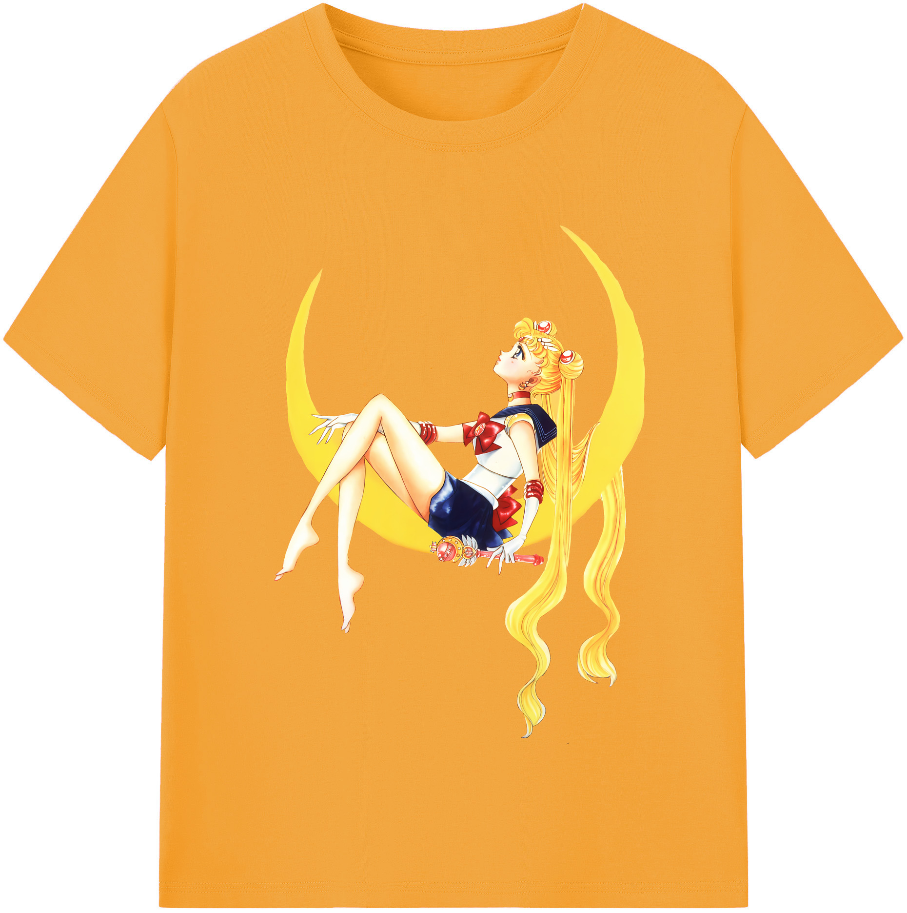 （画像用） 美少女戦士セーラームーン 月野 うさぎ つきの うさぎ Sailor Moon Tsukino Usagi レディースカジュアルプリントTシャツ（綿100％）