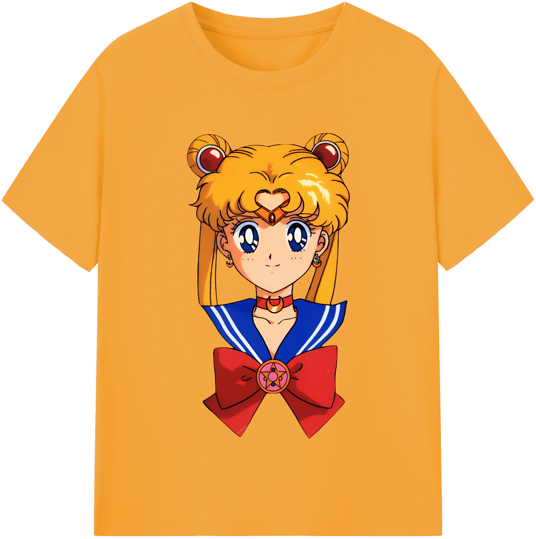 （画像用） 美少女戦士セーラームーン 月野 うさぎ つきの うさぎ Sailor Moon Tsukino Usagi レディースカジュアルプリントTシャツ（綿100％）