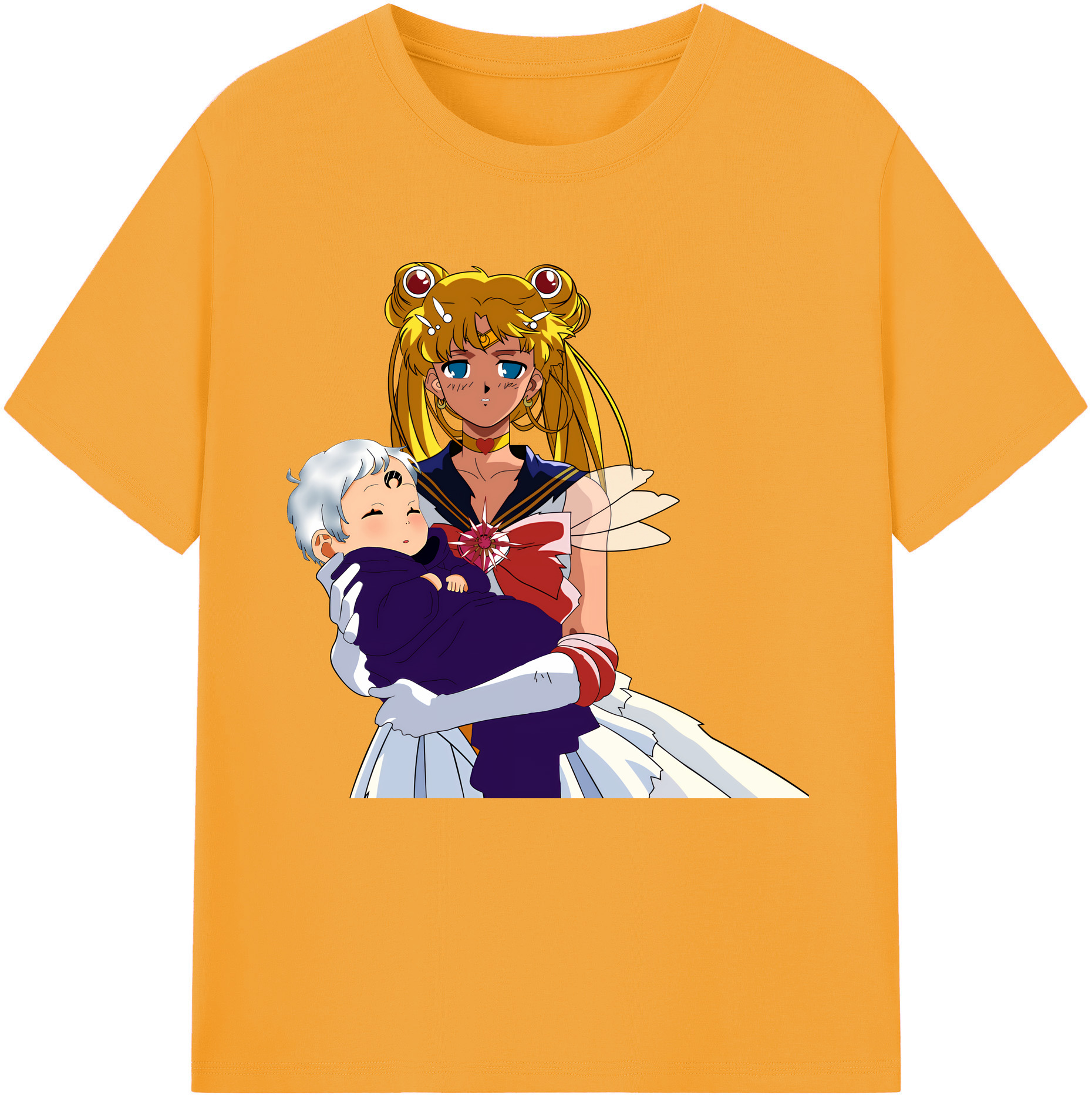 （画像用） 美少女戦士セーラームーン 月野 うさぎ つきの うさぎ Sailor Moon Tsukino Usagi レディースカジュアルプリントTシャツ（綿100％）