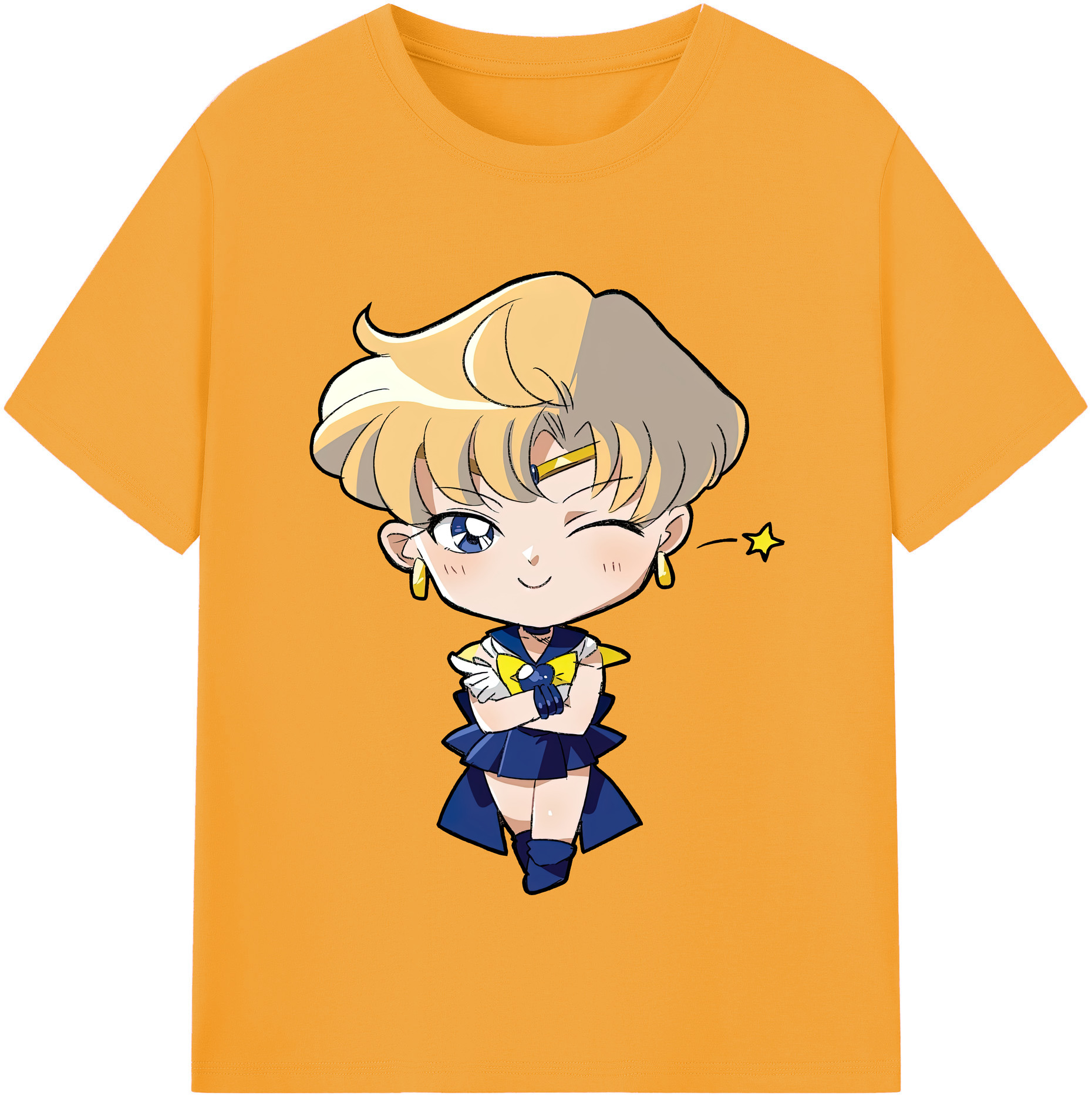 （画像用） 美少女戦士セーラームーン 天王はるか Sailor Moon Tenoh Haruka レディースカジュアルプリントTシャツ（綿100％）