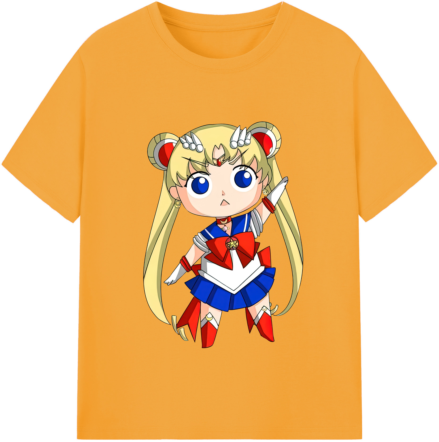（画像用） 美少女戦士セーラームーン 月野 うさぎ つきの うさぎ Sailor Moon Tsukino Usagi レディースカジュアルプリントTシャツ（綿100％）