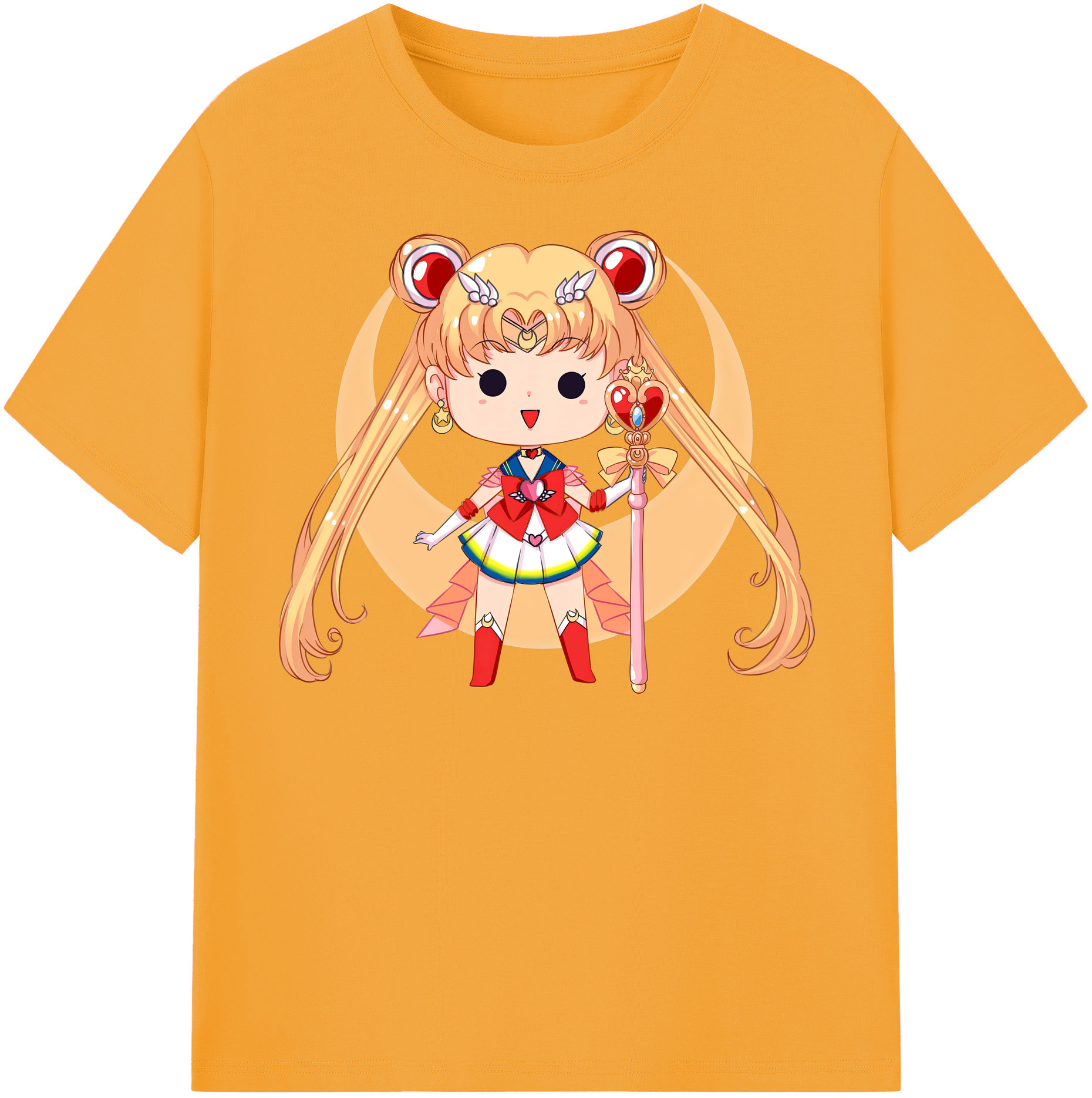 （画像用） 美少女戦士セーラームーン 月野 うさぎ つきの うさぎ Sailor Moon Tsukino Usagi レディースカジュアルプリントTシャツ（綿100％）
