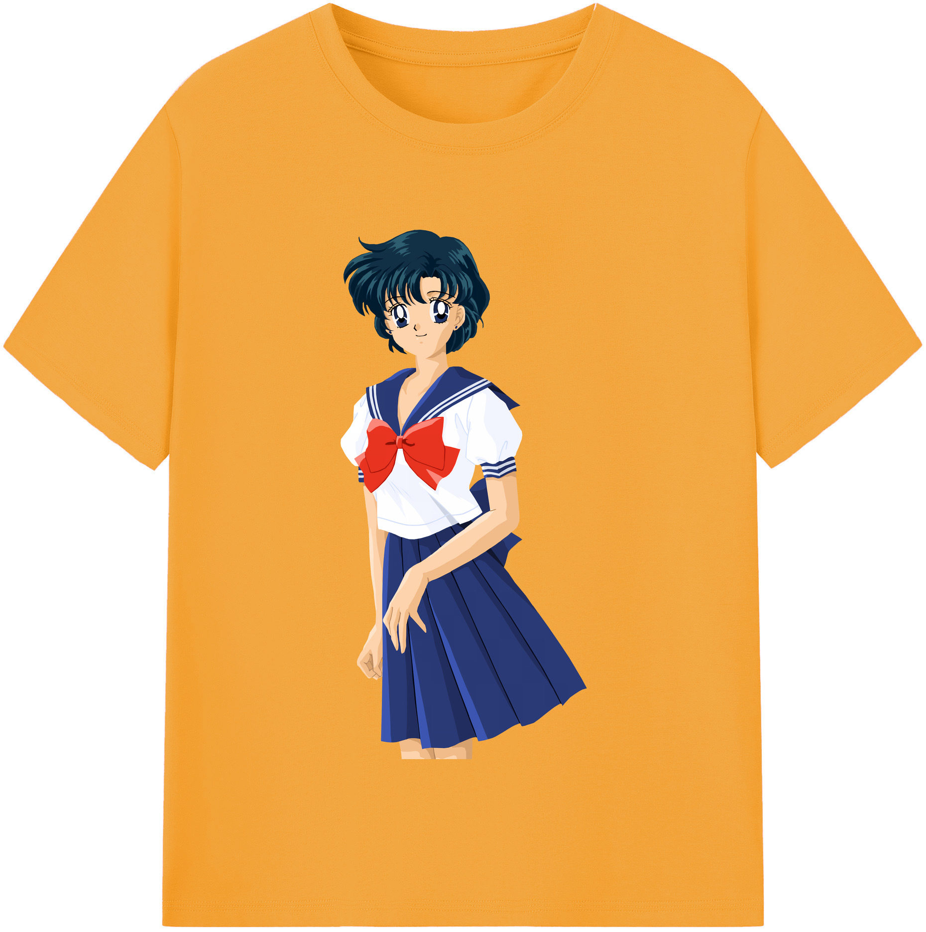 （画像用） 美少女戦士セーラームーン 水野 亜美 みずの あみ Sailor Moon Mizuno Ami レディースカジュアルプリントTシャツ（綿100％）