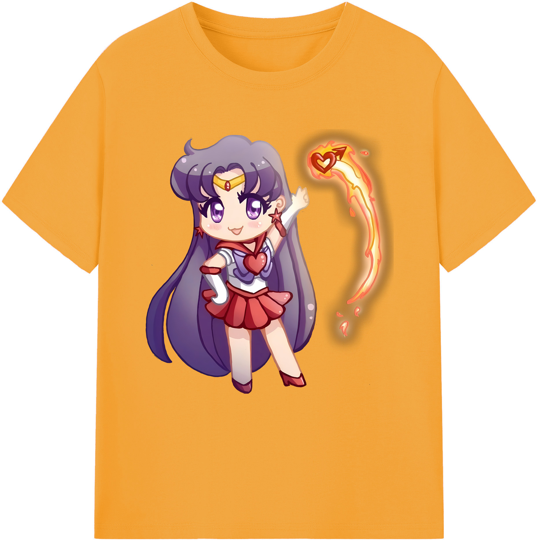 （画像用） 美少女戦士セーラームーン 火野レイ ひの レイ Sailor Moon Hino Rei （セーラーマーズ,Sailor Mars） レディースカジュアルプリントTシャツ（綿100％）