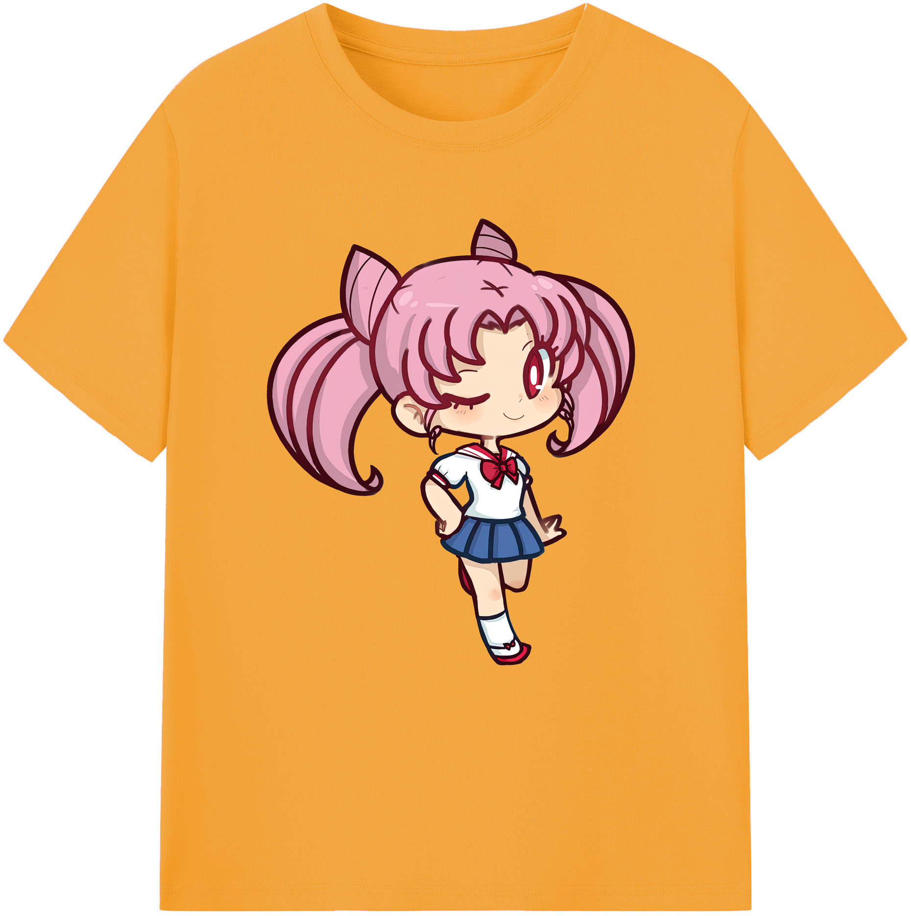 （画像用） 美少女戦士セーラームーン ちびうさ Sailor Moon Chibiusa Tsukino Usagi Small Lady Serenity レディースカジュアルプリントTシャツ（綿100％）