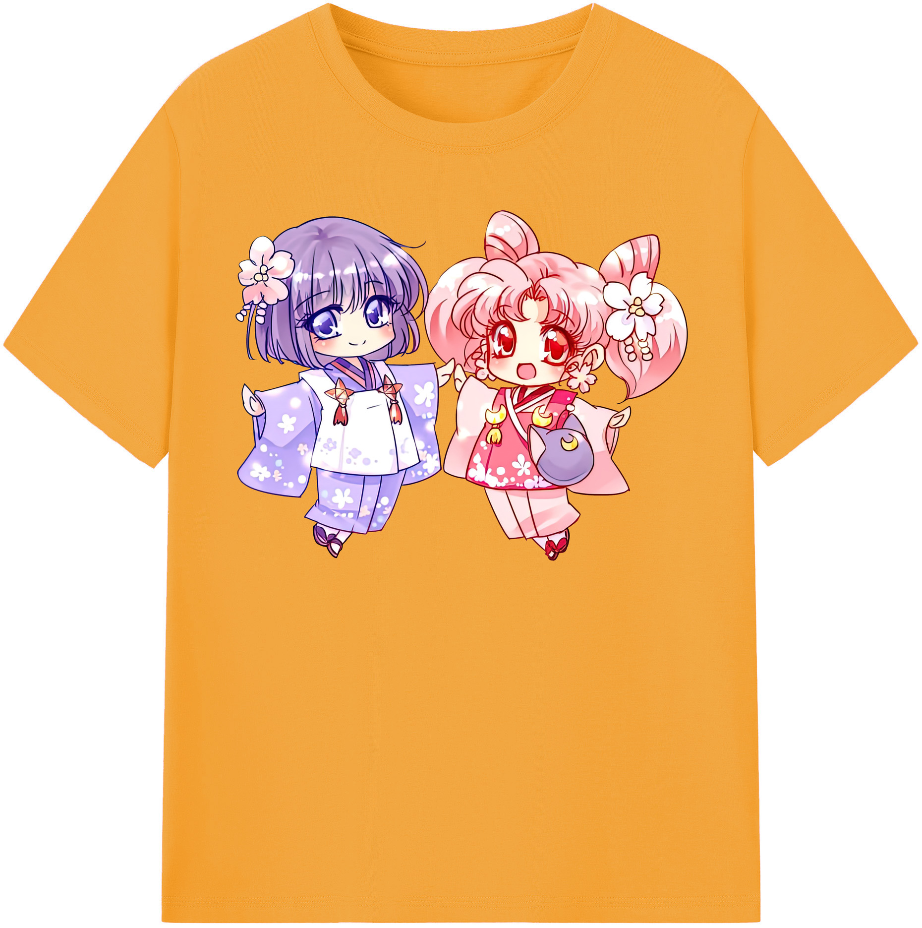 （画像用） 美少女戦士セーラームーン ちびうさ Sailor Moon Chibiusa Tsukino Usagi Small Lady Serenity レディースカジュアルプリントTシャツ（綿100％）