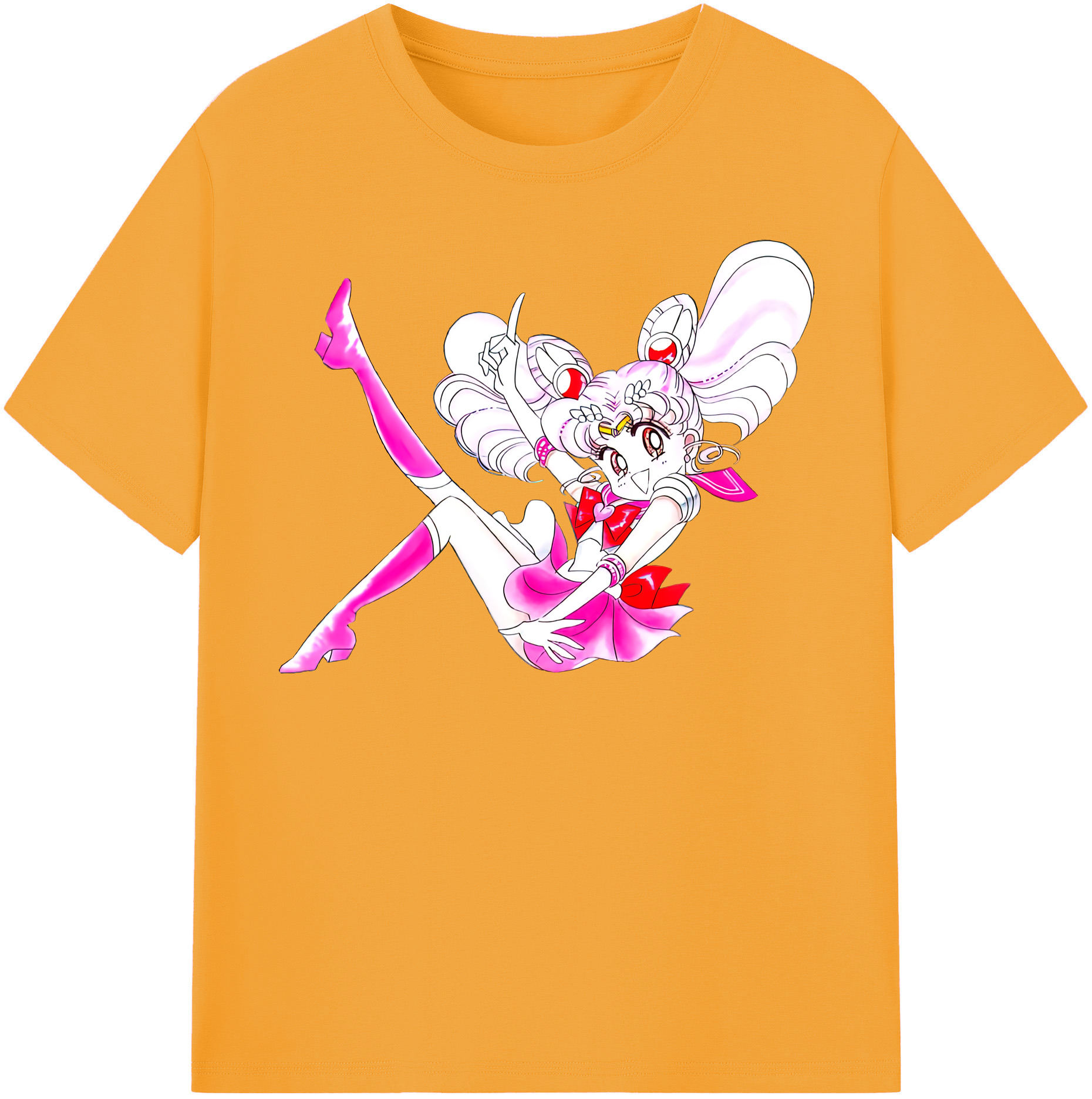 （画像用） 美少女戦士セーラームーン ちびうさ Sailor Moon Chibiusa Tsukino Usagi Small Lady Serenity レディースカジュアルプリントTシャツ（綿100％）