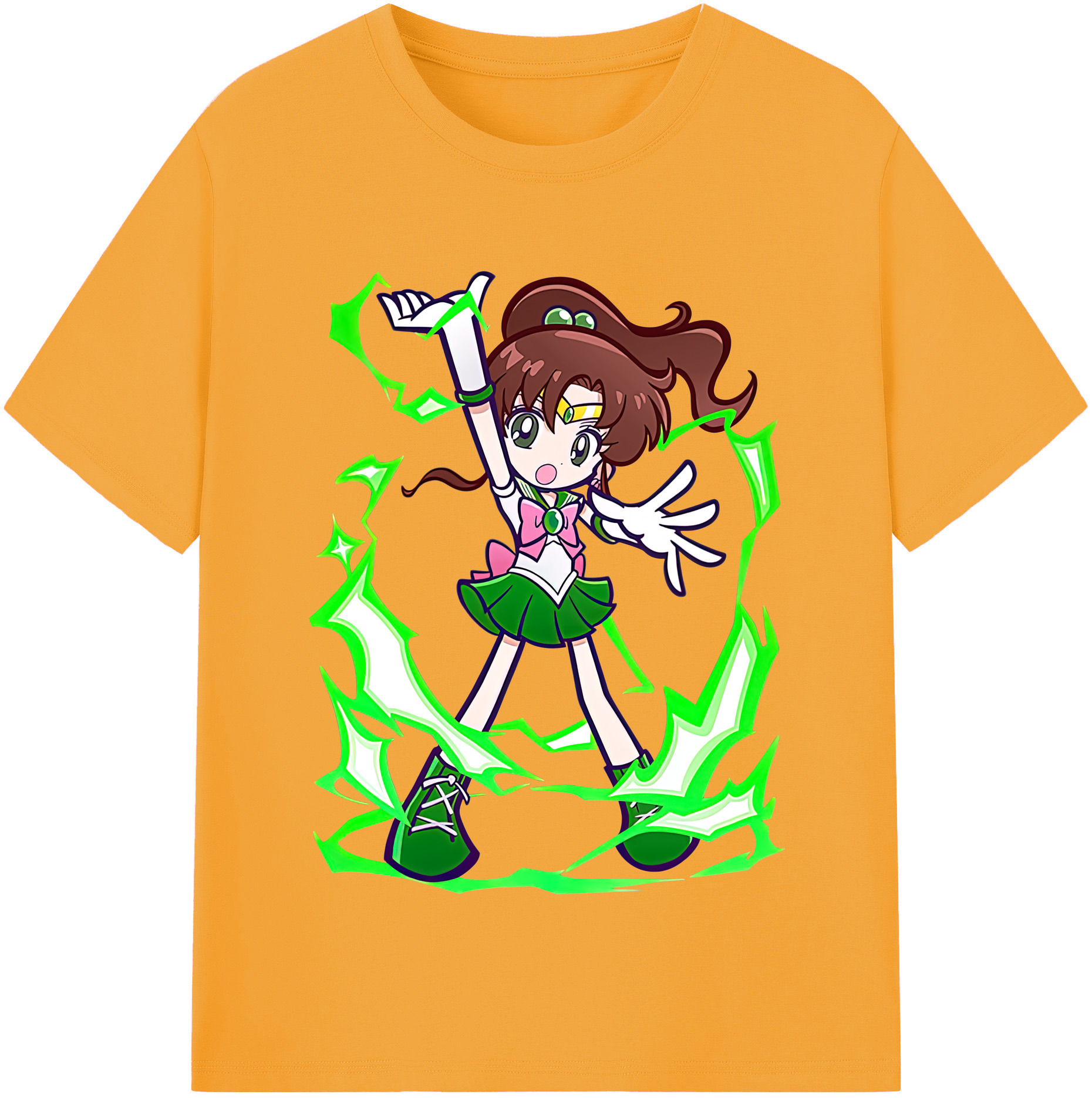 （画像用） 美少女戦士セーラームーン 木野 まこと きの まこと Sailor Moon Kino Makoto （セーラージュピター；Sailor Jupiter） レディースカジュアルプリントTシャツ（綿100％）