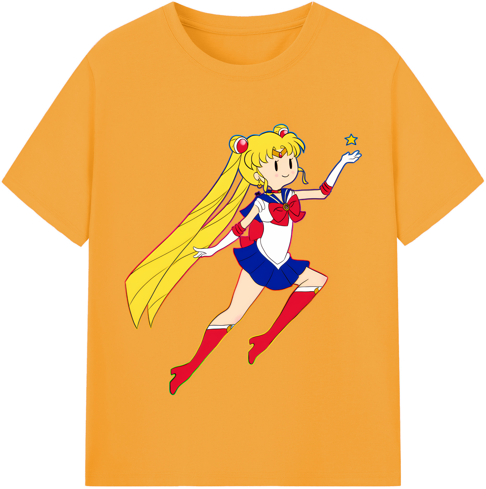 （画像用） 美少女戦士セーラームーン 月野 うさぎ つきの うさぎ Sailor Moon Tsukino Usagi レディースカジュアルプリントTシャツ（綿100％）
