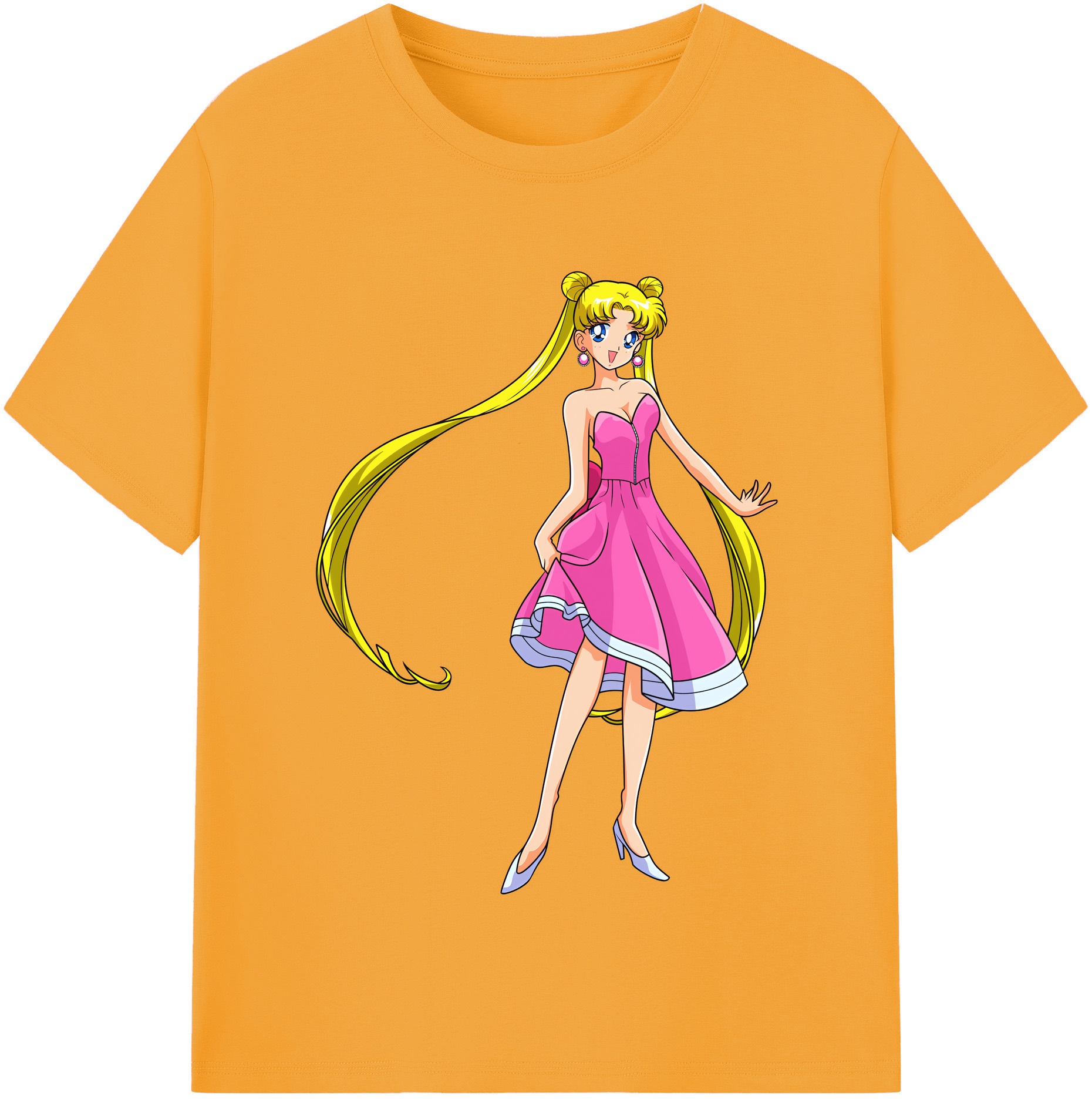 （画像用） 美少女戦士セーラームーン 愛野 美奈子 あいの みなこ Sailor Moon Aino Minako レディースカジュアルプリントTシャツ（綿100％）