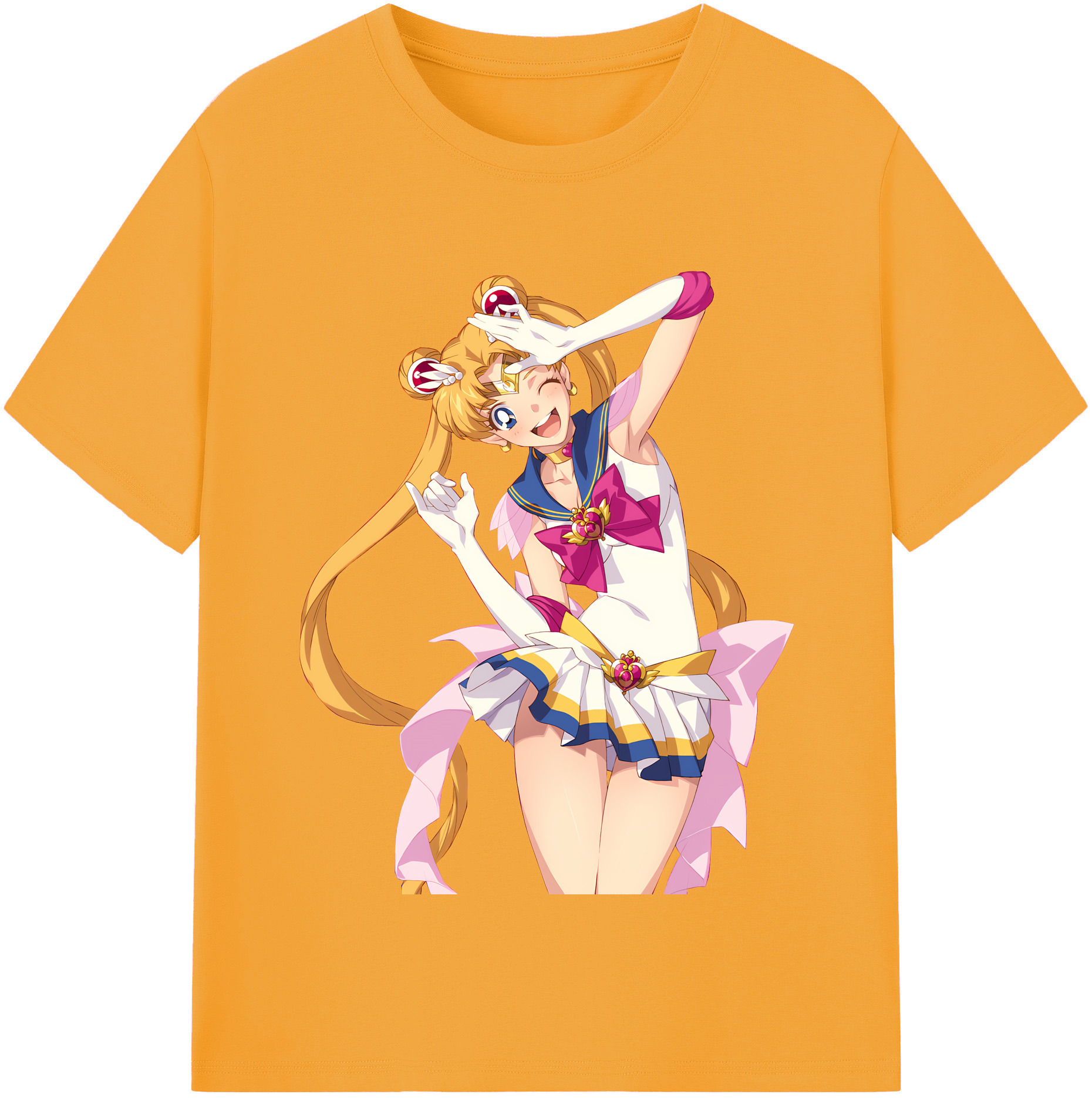 （画像用） 美少女戦士セーラームーン 月野 うさぎ つきの うさぎ Sailor Moon Tsukino Usagi レディースカジュアルプリントTシャツ（綿100％）