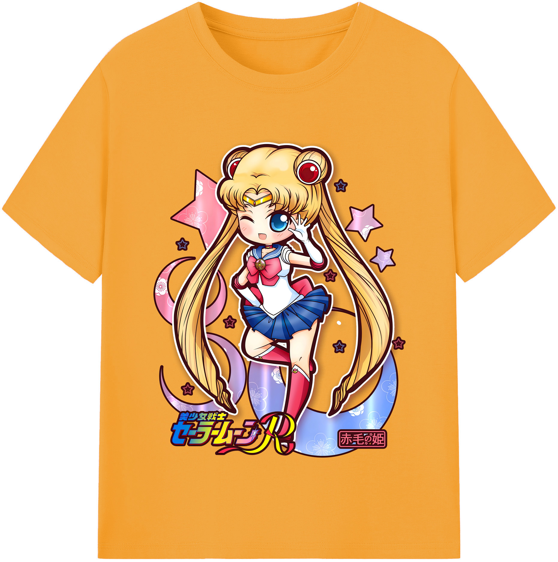 （画像用） 美少女戦士セーラームーン 月野 うさぎ つきの うさぎ Sailor Moon Tsukino Usagi レディースカジュアルプリントTシャツ（綿100％）