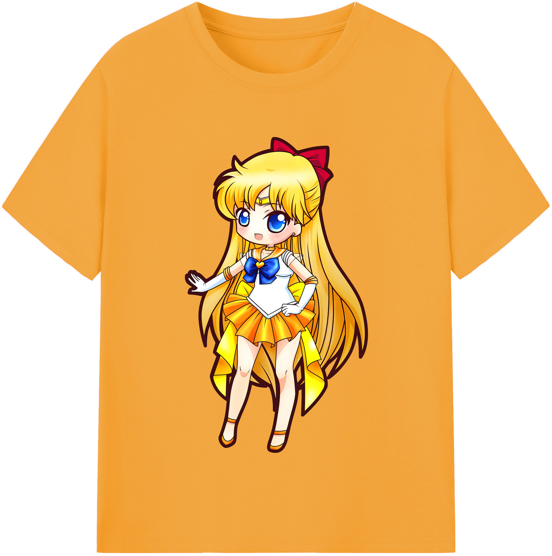 （画像用） 美少女戦士セーラームーン 愛野 美奈子 あいの みなこ Sailor Moon Aino Minako レディースカジュアルプリントTシャツ（綿100％）