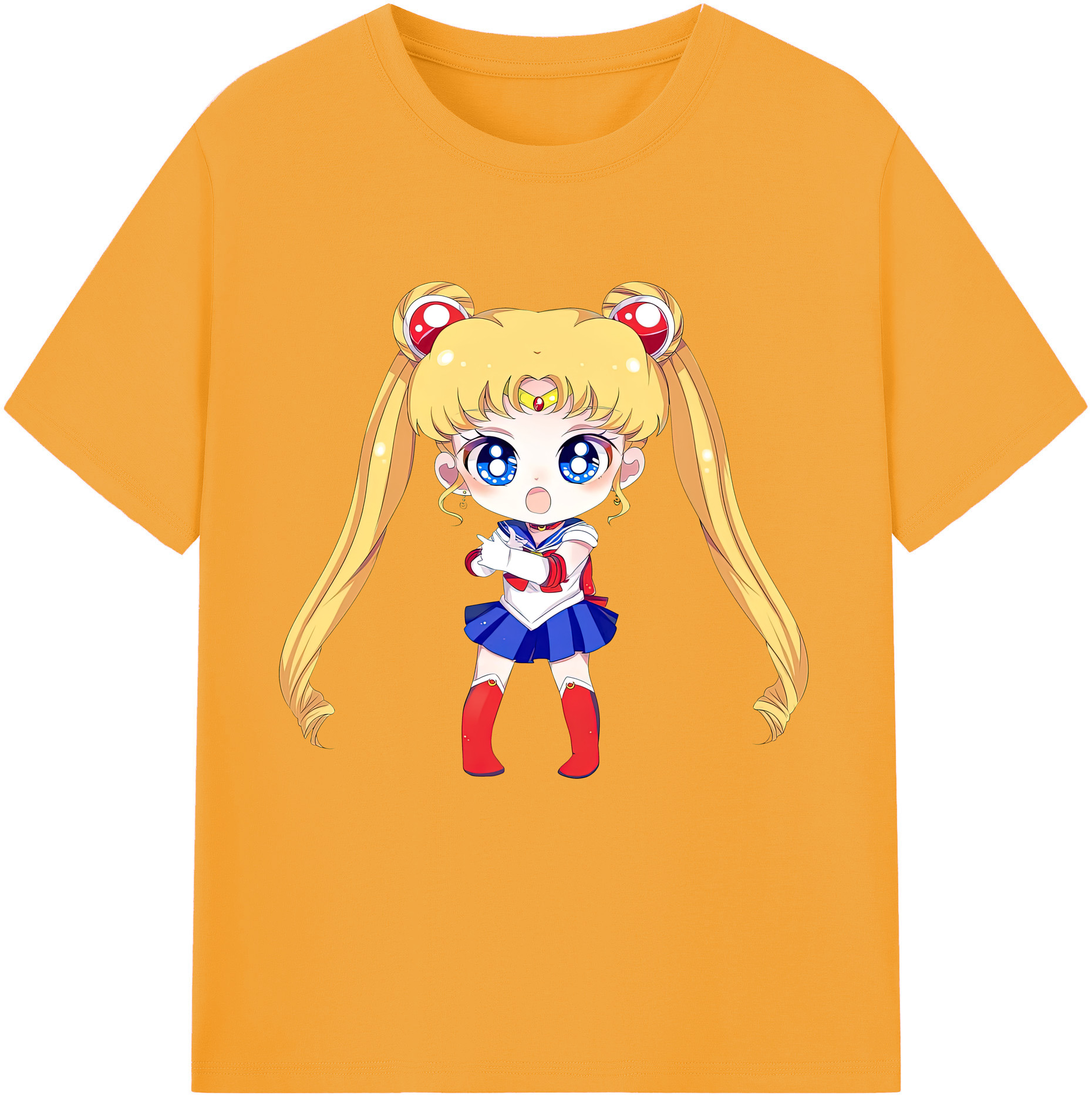 （画像用） 美少女戦士セーラームーン 月野 うさぎ つきの うさぎ Sailor Moon Tsukino Usagi レディースカジュアルプリントTシャツ（綿100％）