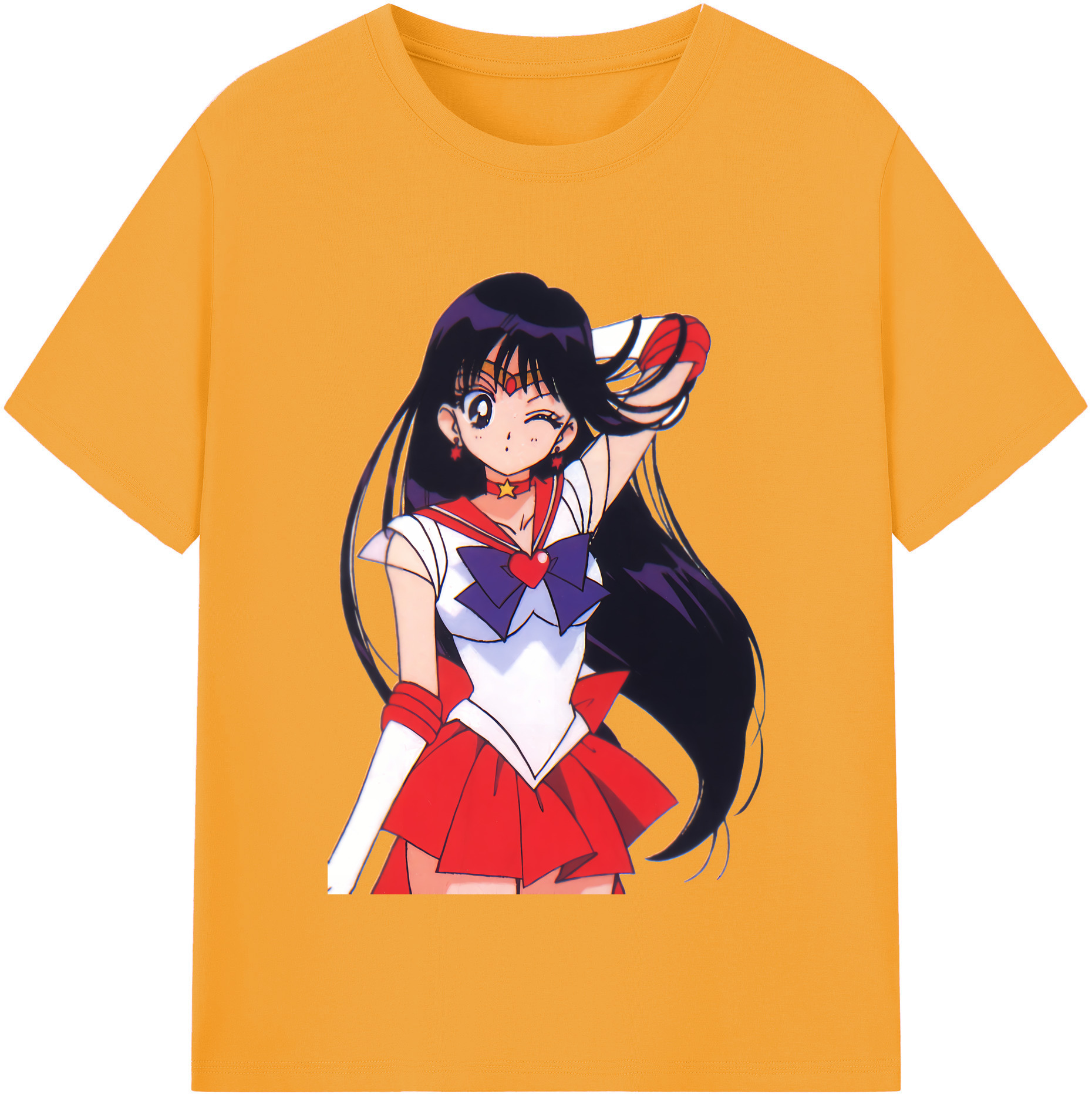 （画像用） 美少女戦士セーラームーン 火野レイ ひの レイ Sailor Moon Hino Rei （セーラーマーズ,Sailor Mars） レディースカジュアルプリントTシャツ（綿100％）