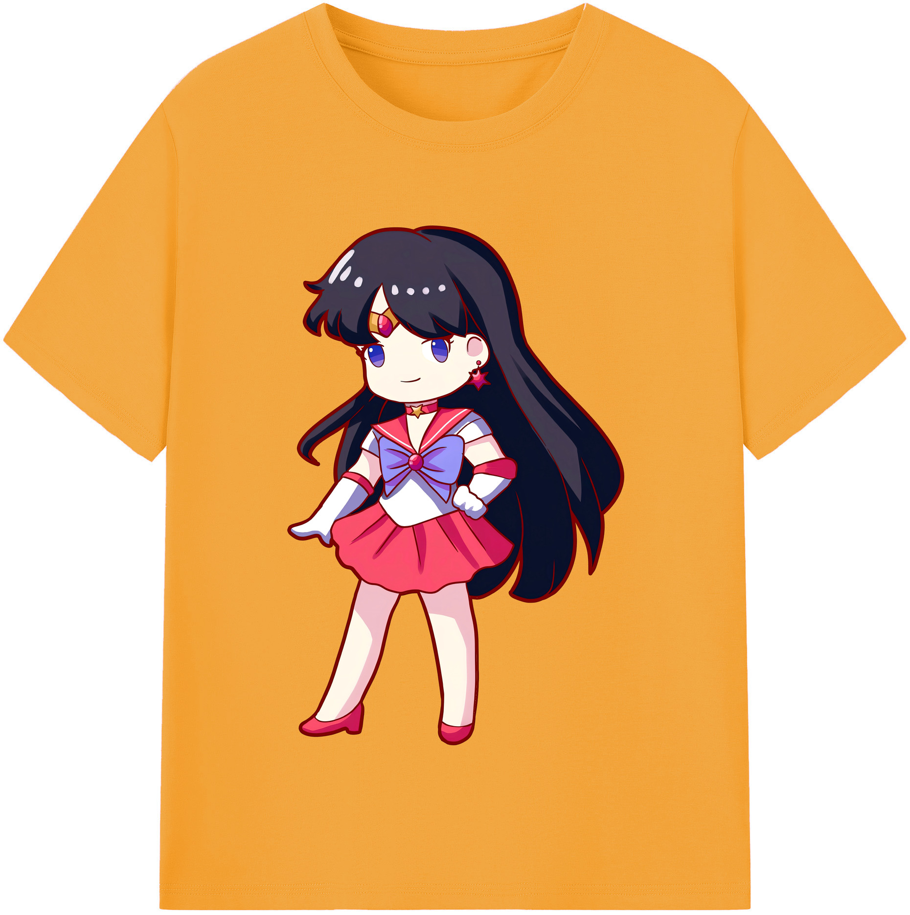 （画像用） 美少女戦士セーラームーン 火野レイ ひの レイ Sailor Moon Hino Rei （セーラーマーズ,Sailor Mars） レディースカジュアルプリントTシャツ（綿100％）