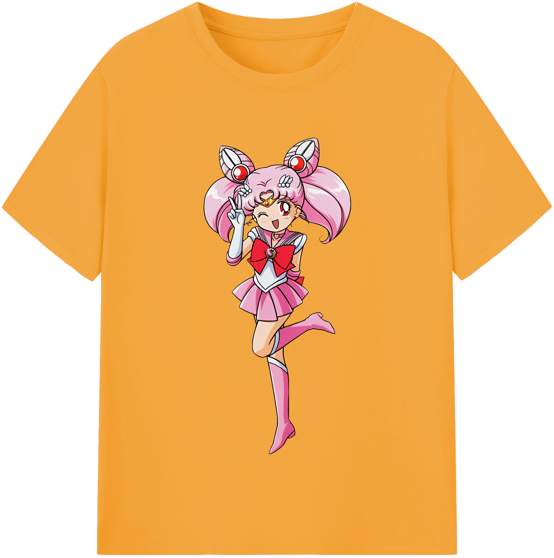 （画像用） 美少女戦士セーラームーン ちびうさ Sailor Moon Chibiusa Tsukino Usagi Small Lady Serenity レディースカジュアルプリントTシャツ（綿100％）