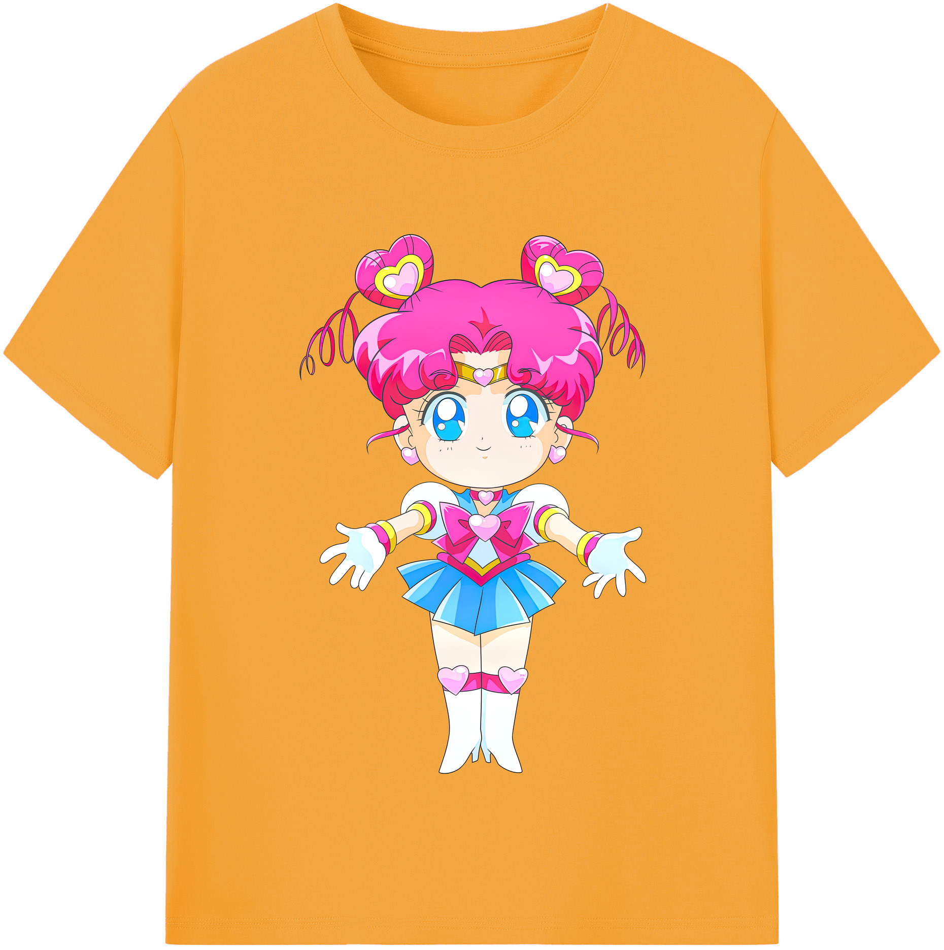 （画像用） 美少女戦士セーラームーン ちびうさ Sailor Moon Chibiusa Tsukino Usagi Small Lady Serenity レディースカジュアルプリントTシャツ（綿100％）