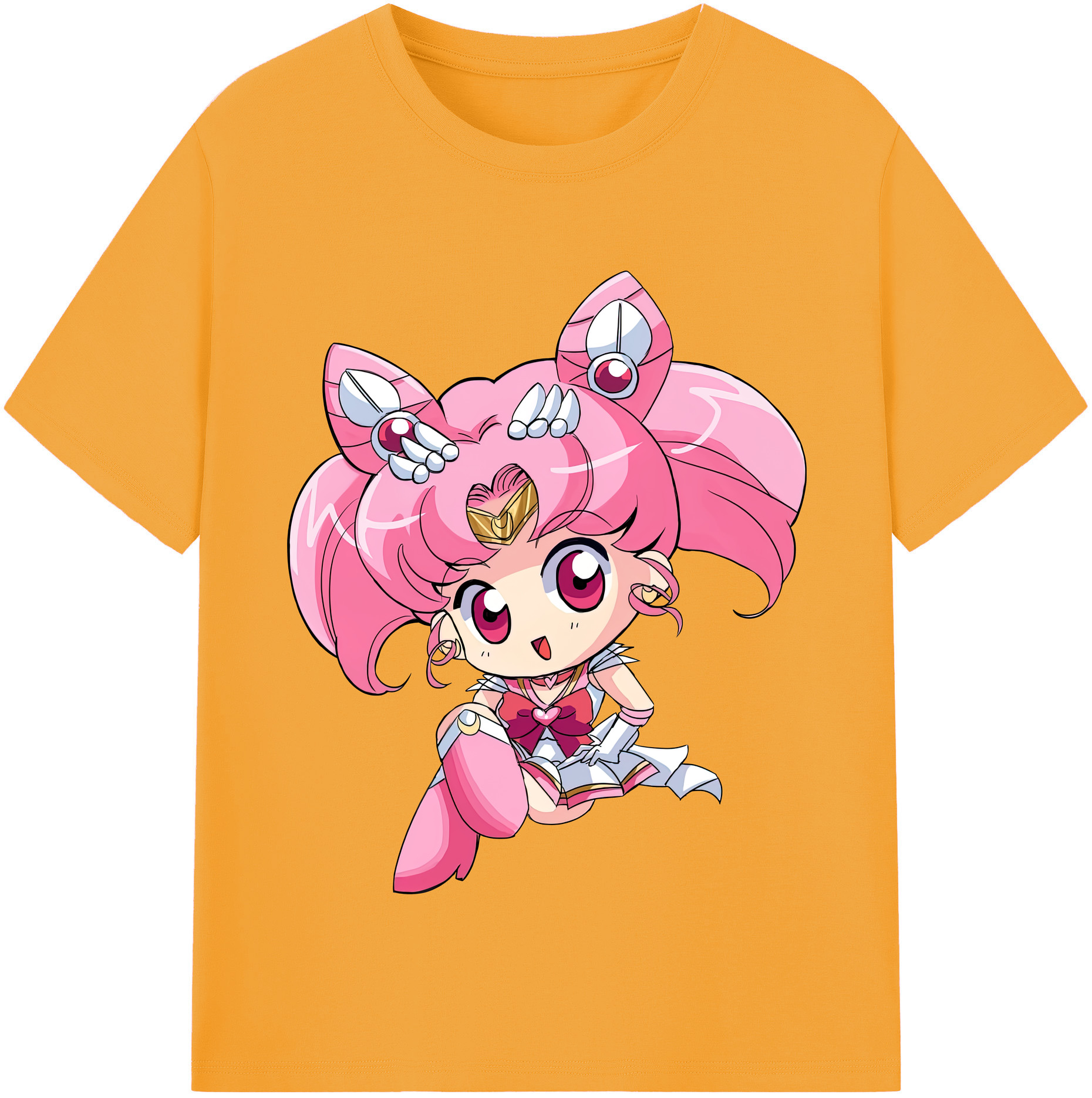（画像用） 美少女戦士セーラームーン ちびうさ Sailor Moon Chibiusa Tsukino Usagi Small Lady Serenity レディースカジュアルプリントTシャツ（綿100％）