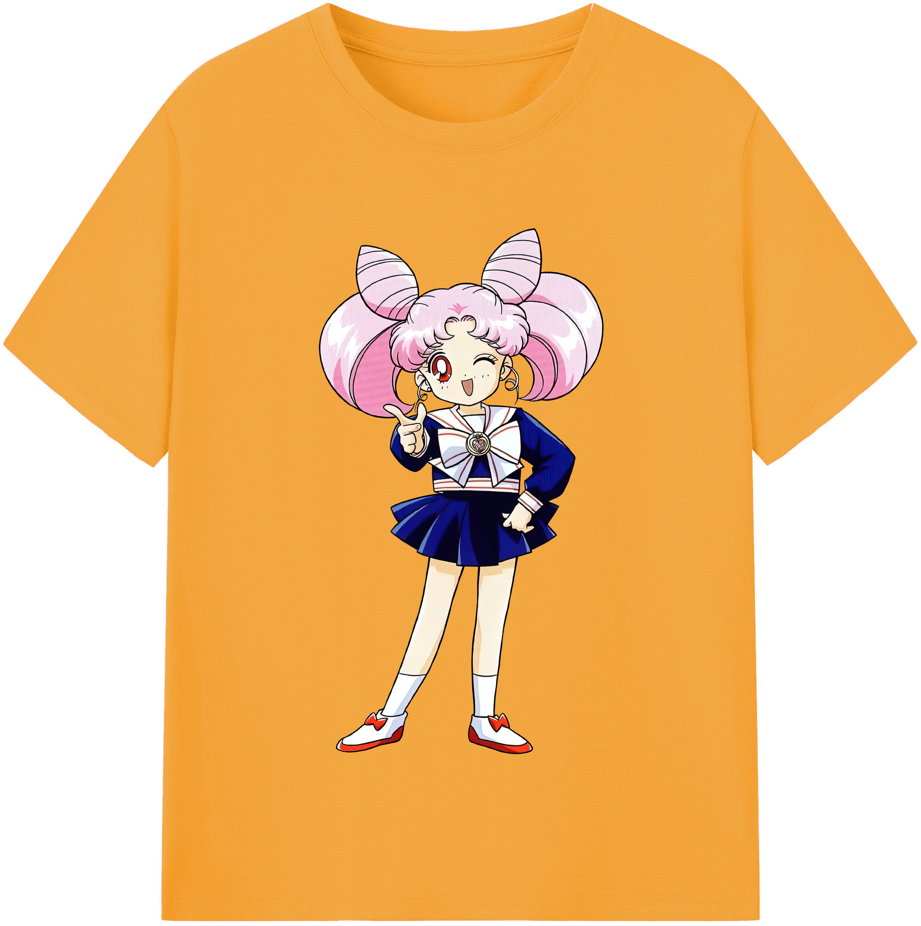 （画像用） 美少女戦士セーラームーン ちびうさ Sailor Moon Chibiusa Tsukino Usagi Small Lady Serenity レディースカジュアルプリントTシャツ（綿100％）