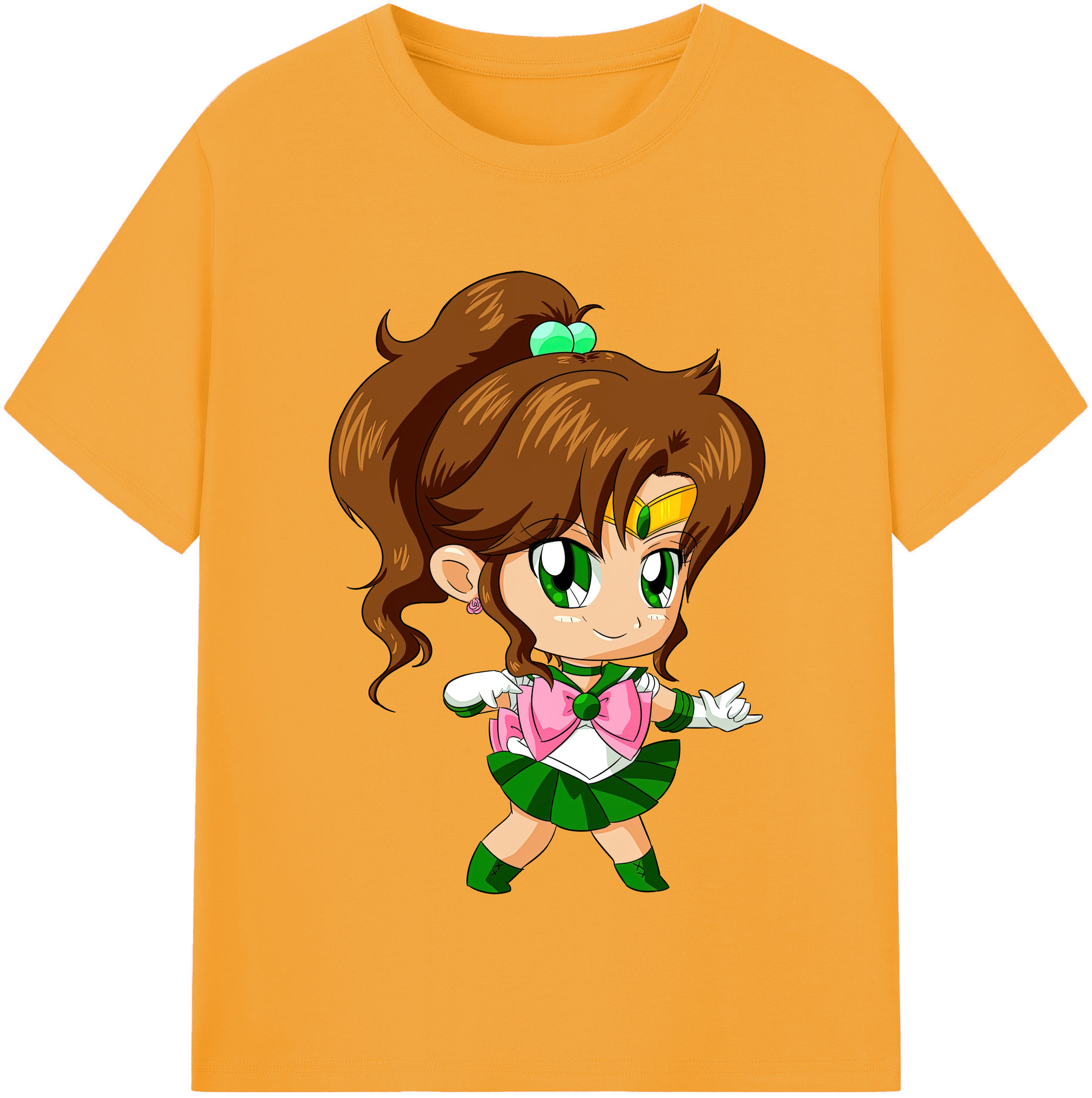 （画像用） 美少女戦士セーラームーン 木野 まこと きの まこと Sailor Moon Kino Makoto （セーラージュピター；Sailor Jupiter） レディースカジュアルプリントTシャツ（綿100％）