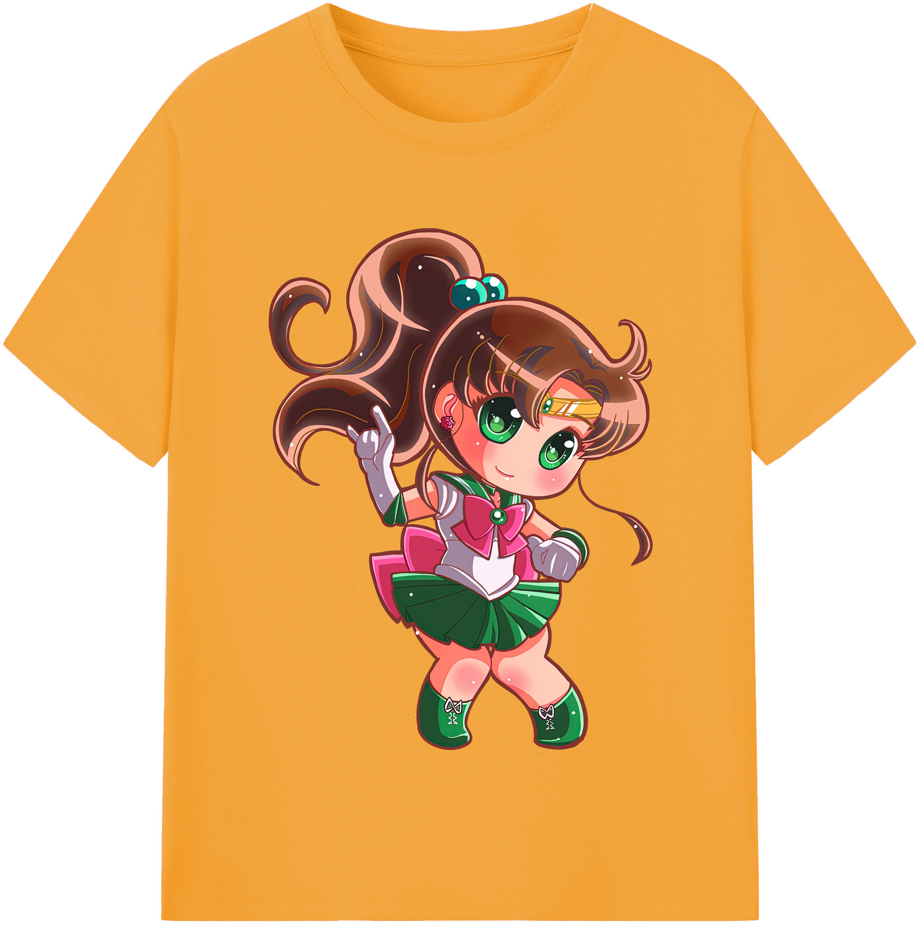 （画像用） 美少女戦士セーラームーン 木野 まこと きの まこと Sailor Moon Kino Makoto （セーラージュピター；Sailor Jupiter） レディースカジュアルプリントTシャツ（綿100％）