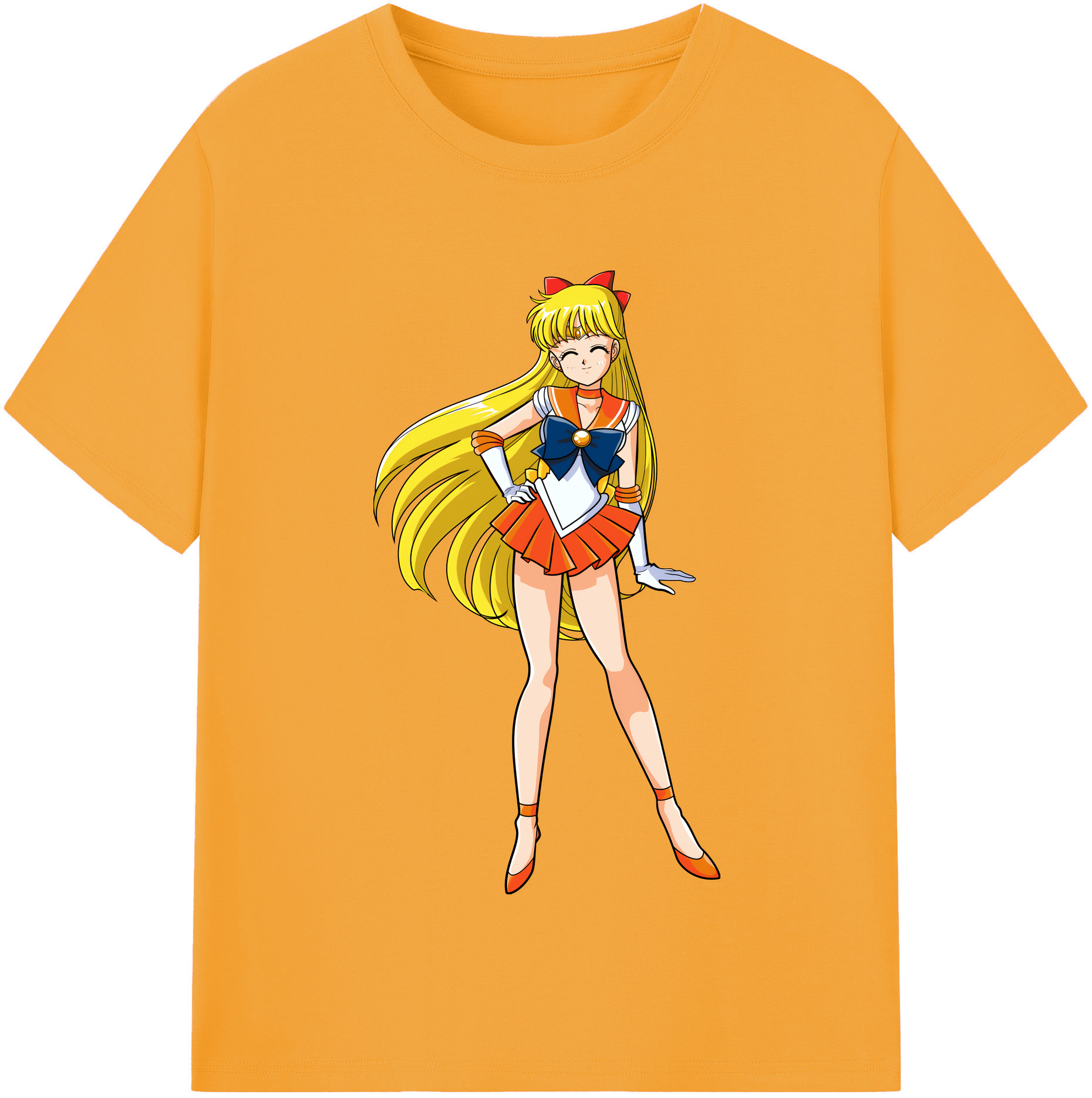 （画像用） 美少女戦士セーラームーン 愛野 美奈子 あいの みなこ Sailor Moon Aino Minako レディースカジュアルプリントTシャツ（綿100％）